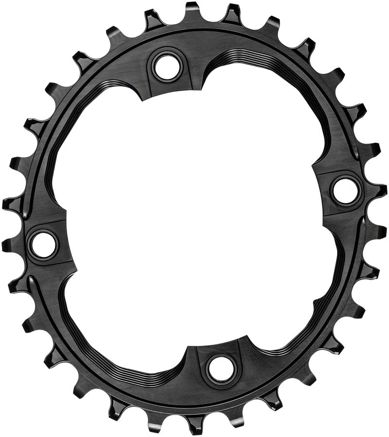 AbsoluteBLACK 30T Oval Narrow Wide Chainring - 94 BCD 4-Bolt Alloy Crankset Compatible with 10/11/12 Speed Bikes | Perfect for MTB, Gravel & Cyclocross Riding