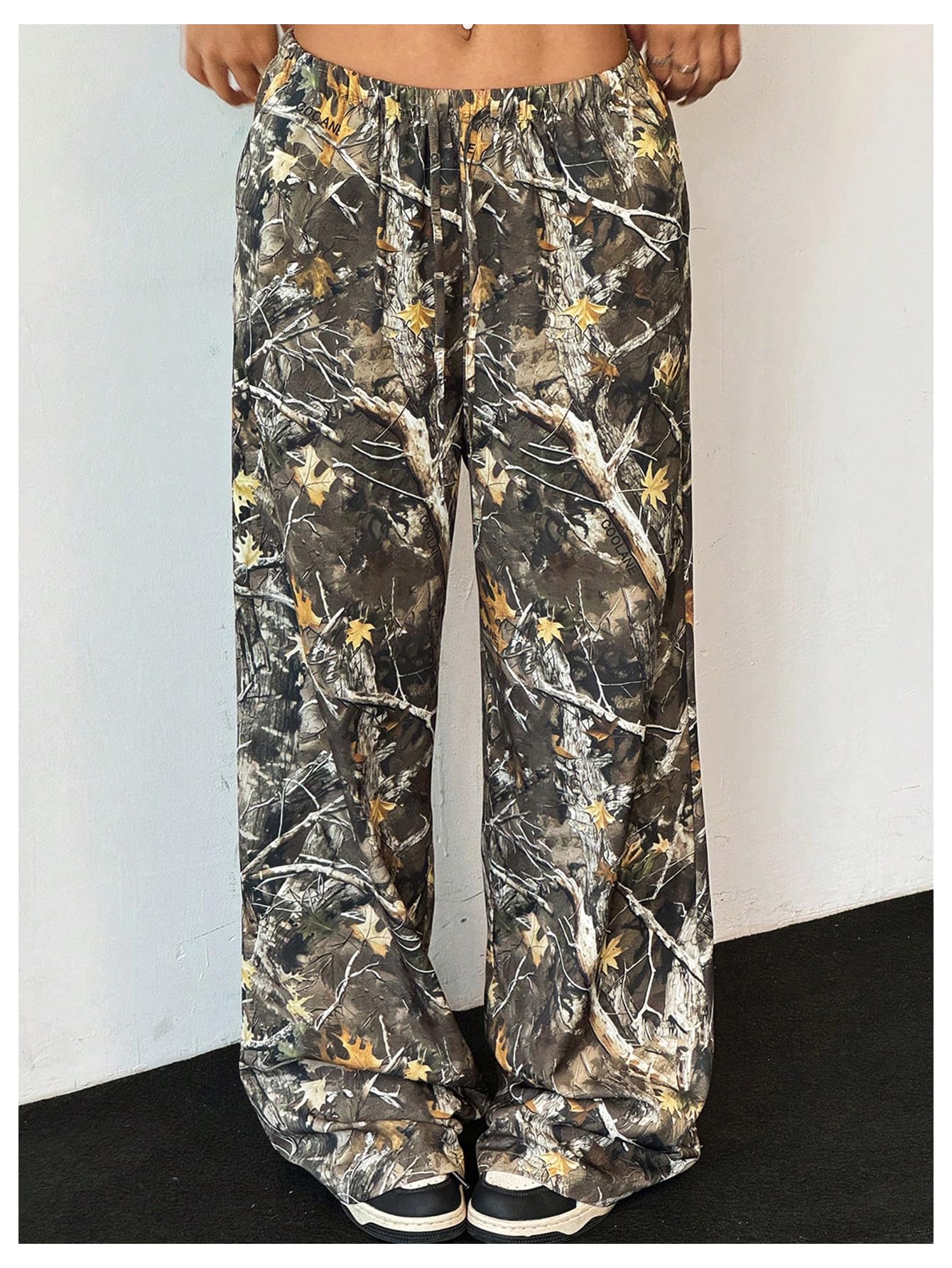 Milumia Girls Camo Print Wide Leg Pants - Elastic Waist Straight Leg Joggers for School, Play & Outdoor Activities | Trendy Casual Trousers for Teen Girls