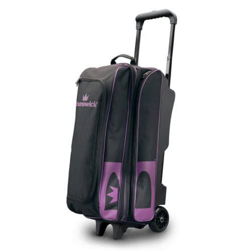 Brunswick Blitz Triple Roller Black Purple Bowling Bag - Durable & Stylish for League Play & Tournaments | Perfect for Bowling Enthusiasts & Pros