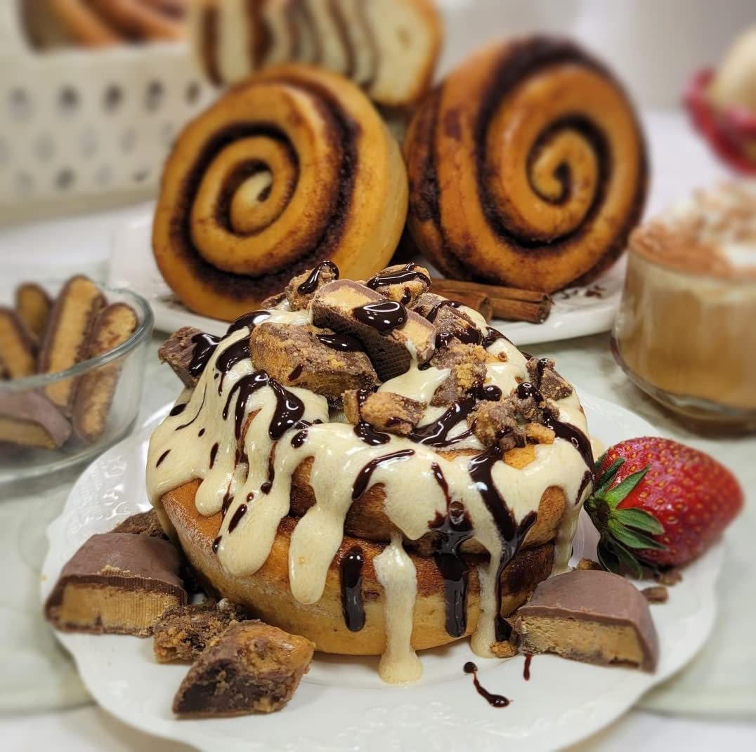 Gourmet Peanut Butter Cup Cinnamon Rolls - 6 oz (Pack of 12) | Delicious Breakfast Pastries & Dessert Treats for Holidays & Special Occasions