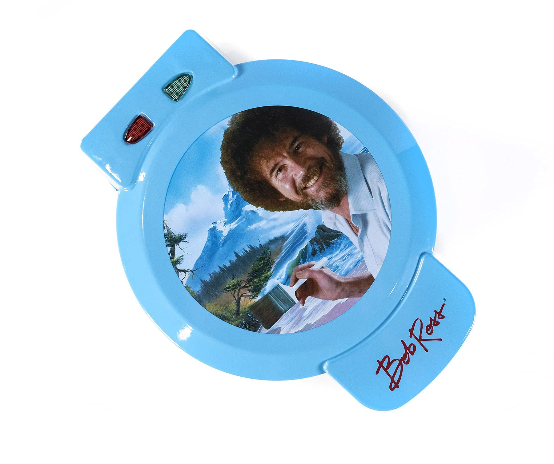 Uncanny Brands Bob Ross Waffle Maker - Create Waffles with Bob Ross Iconic Face - Non-Stick Waffle Iron for Breakfast, Party & Gift - Perfect for Home, Camping & Holiday Cooking