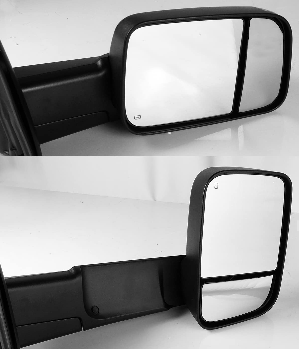 2009-2018 Ram 1500 & 2010-2018 Ram 2500/3500 Power Heated Towing Mirrors with Amber Turn Signal & Remote Control Folding - Perfect for Towing, Off-Roading & Heavy-Duty Work