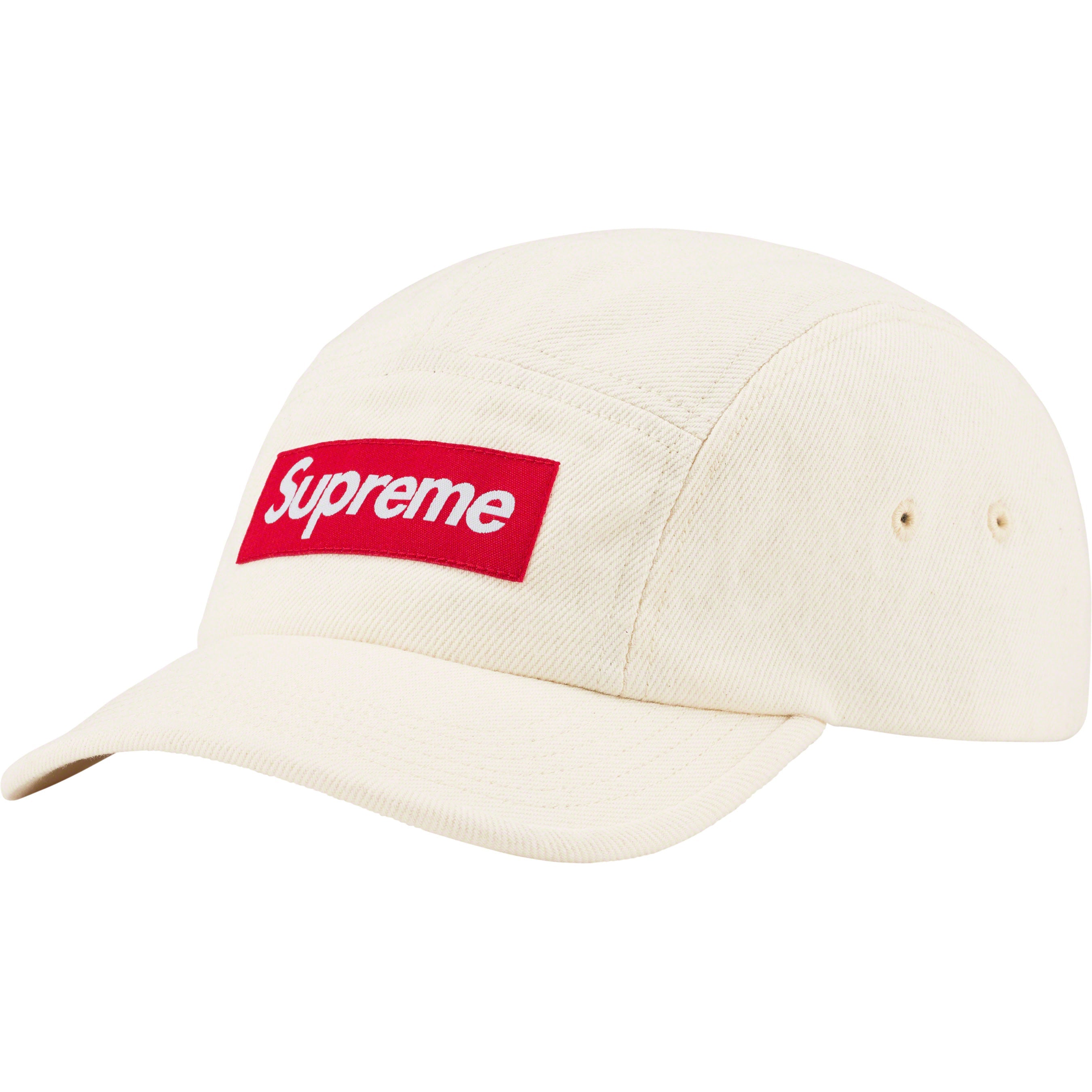 Supreme Denim Camp Cap - White Washed Cotton Baseball Hat for Men & Women - Perfect for Streetwear, Outdoor Adventures & Casual Fashion