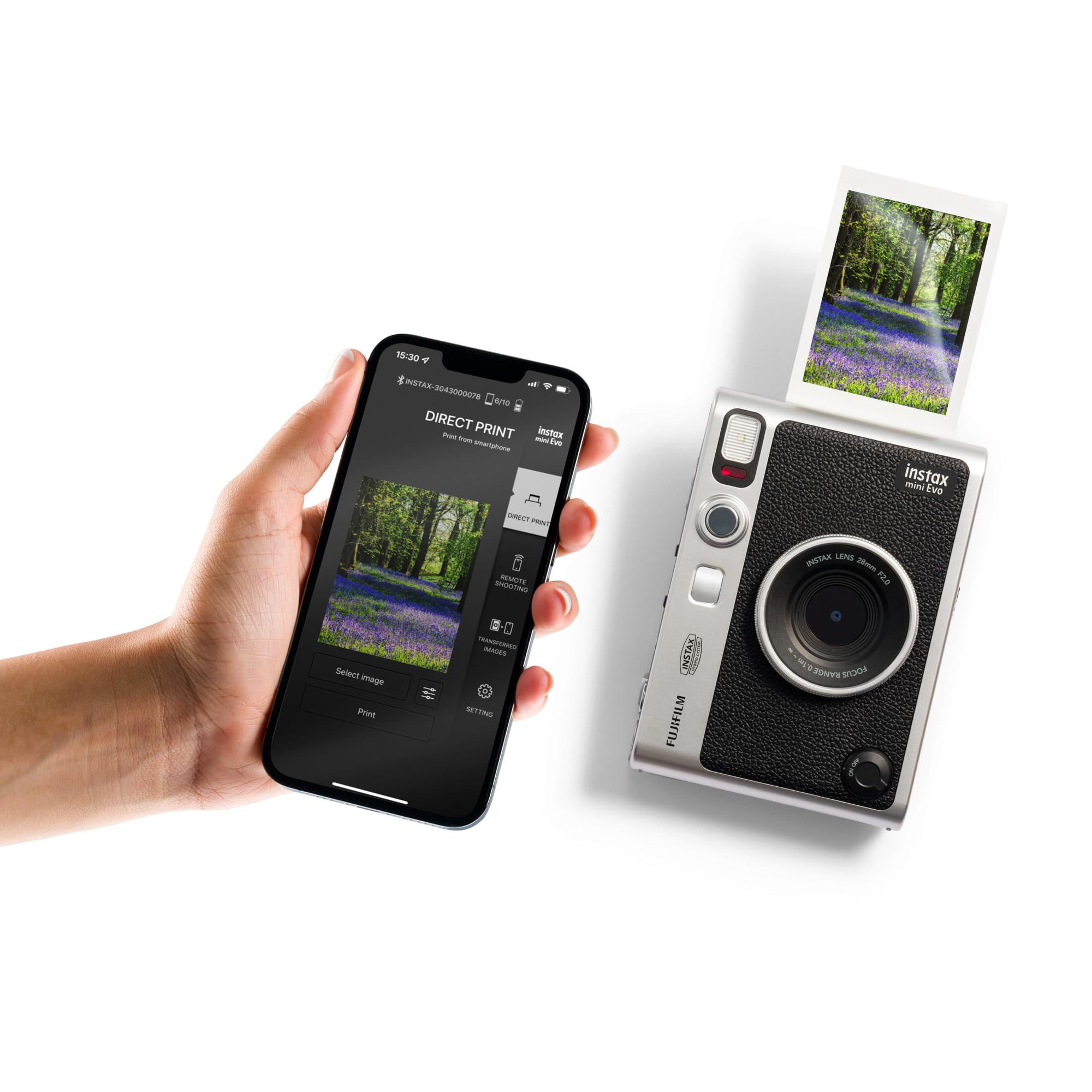 Instax Mini EVO Instant Camera - Black with USB-C Charging | Perfect for Travel, Parties & Capturing Memories