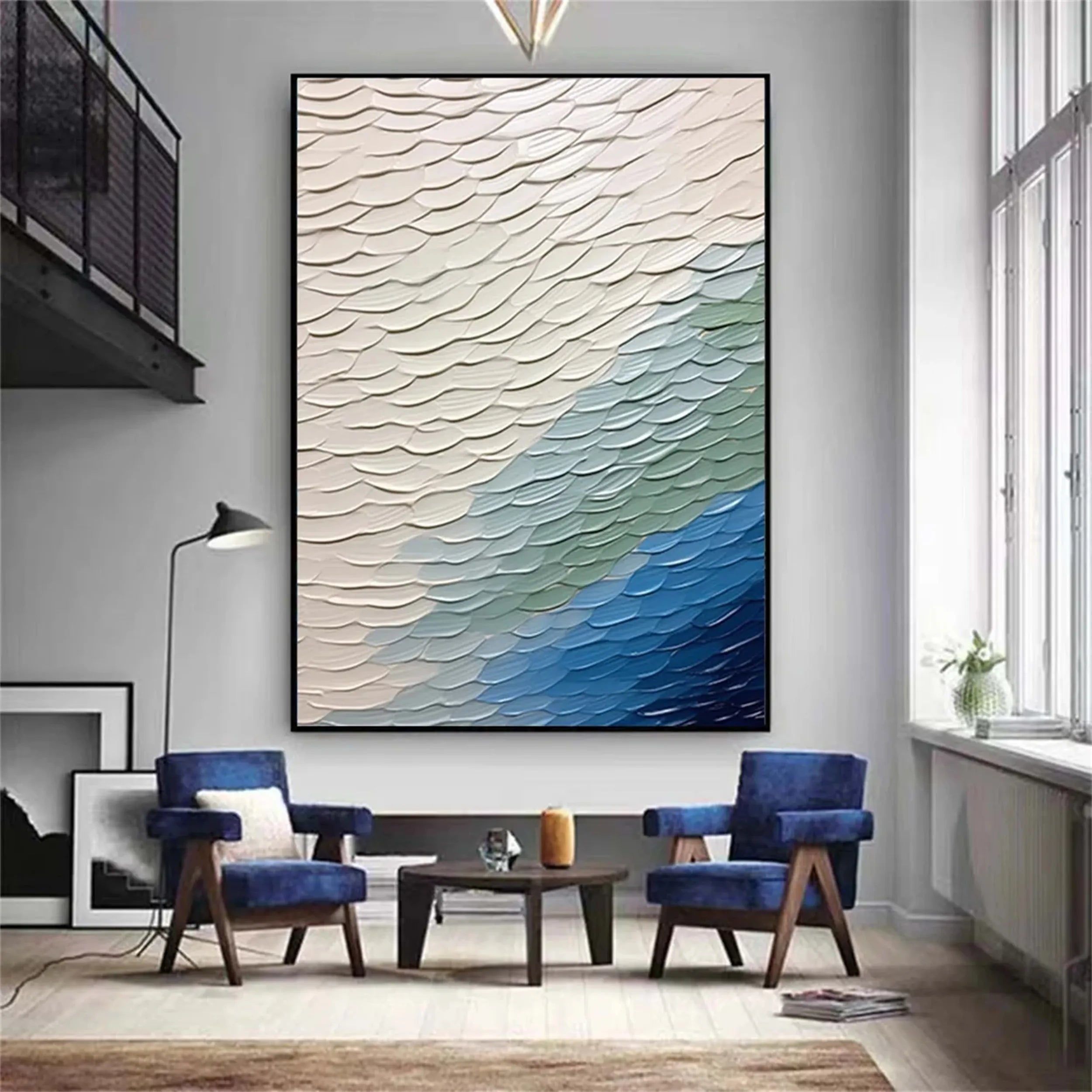 Ocean and Sky Painting #OS 119 - Handmade Seascape Wall Art for Home & Office Decor | Perfect for Living Room, Bedroom, or Beach House