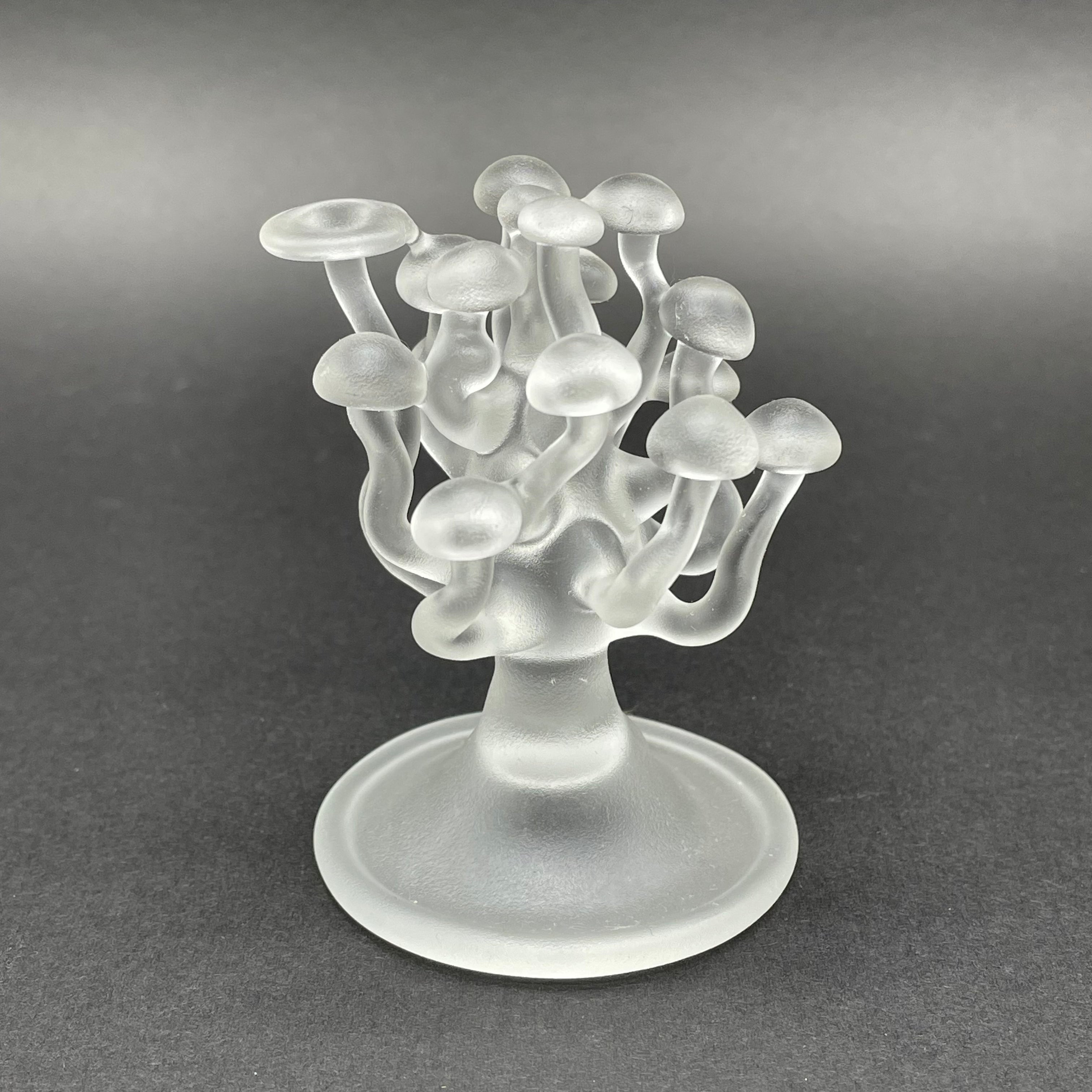 Handmade Small Glass Mushroom Sculpture - Decorative Art Piece for Home, Office & Garden Decor - Perfect for Tabletop, Shelf & Outdoor Display