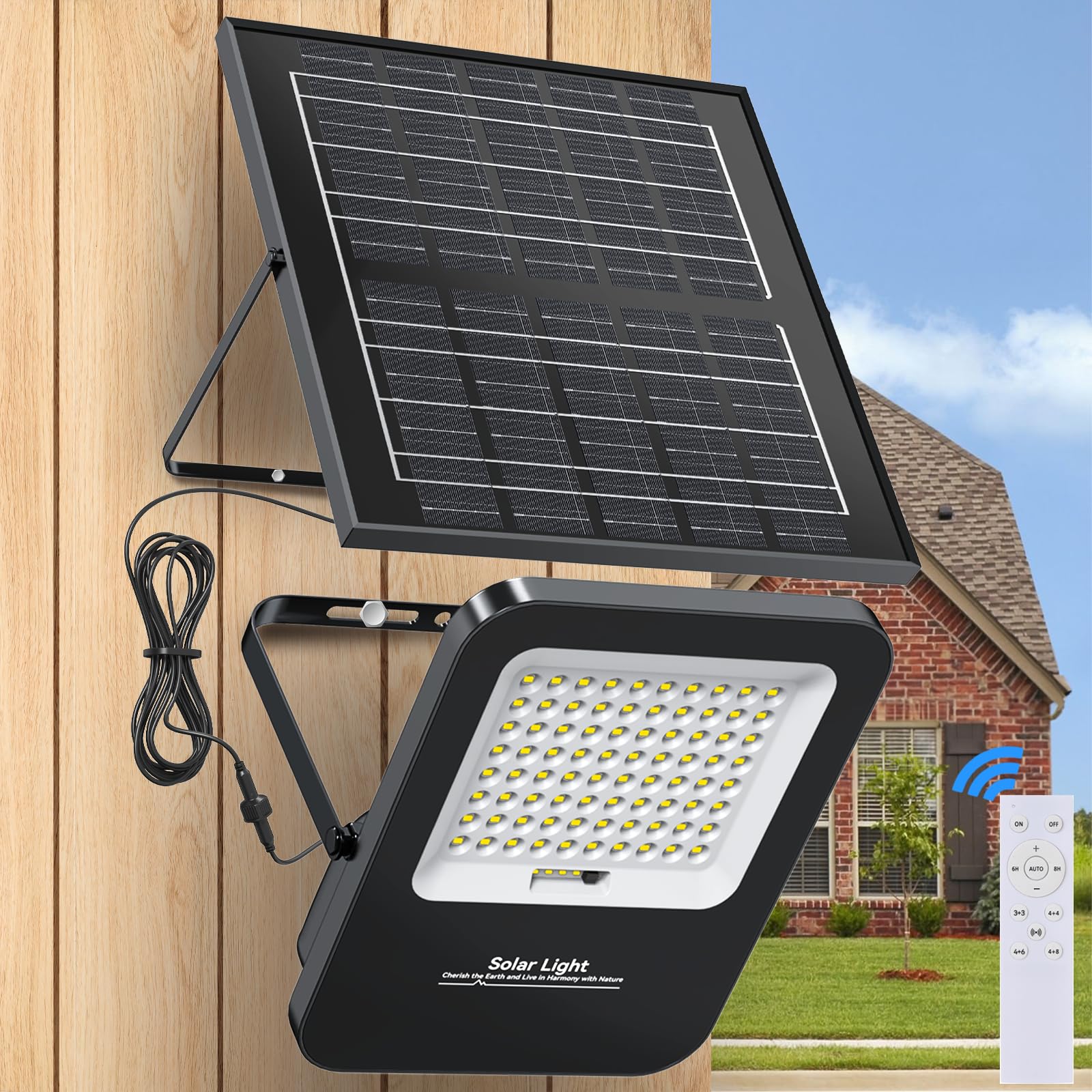 TENKOO 800W Solar Street Flood Lights Outdoor - 65000LM Dusk to Dawn Security Lighting, IP67 Waterproof Solar Parking Lot Lights with 16.4ft Cable for Yard, Garden, Driveway & Commercial Areas | Energy-Efficient Solar Powered Outdoor Lighting Solution