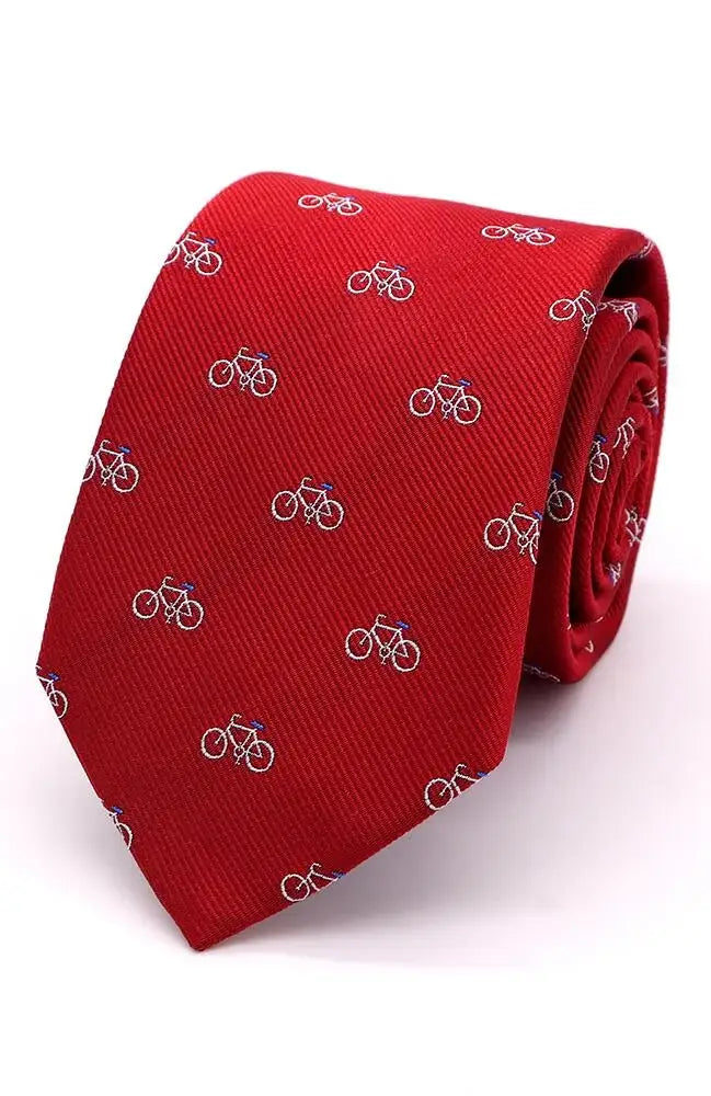 LA Smith Country & Hobby Bicycle Silk Ties for Men - Elegant Handmade Neckties for Cycling Enthusiasts - Perfect for Weddings, Business Meetings & Cycling Events