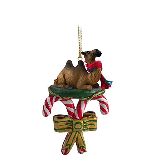 Handmade Camel Bactrian Candy Cane Christmas Ornament - Unique Holiday Tree Decoration for Xmas, Winter Home Decor, Party & Gift Giving