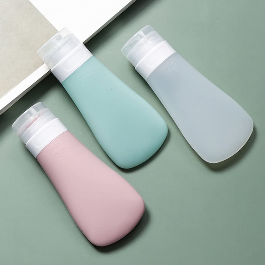 4-Piece Silicone Travel Bottle Set - Refillable Leak-Proof Toiletry Containers for Lotion, Cream & Shampoo - Portable TSA Approved Squeeze Bottles for Airplane Carry-On, Gym & Vacation Essentials