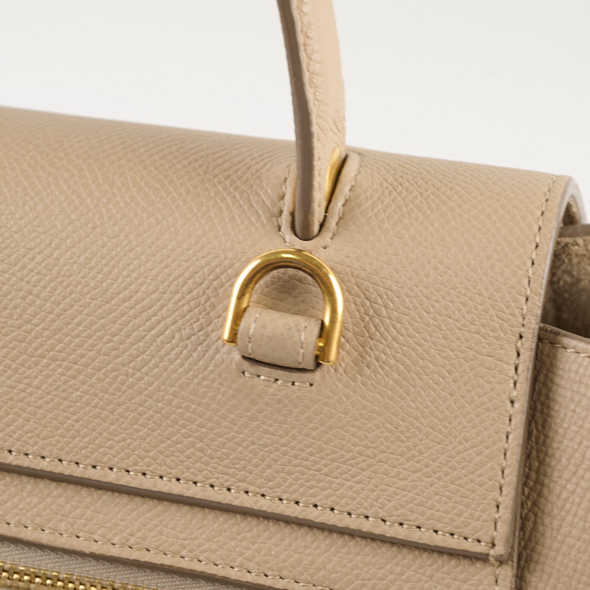 Celine Nano Grained Calfskin Belt Bag in Taupe - Stylish Crossbody Purse for Women, Perfect for Everyday Use, Travel & Fashion Accessories