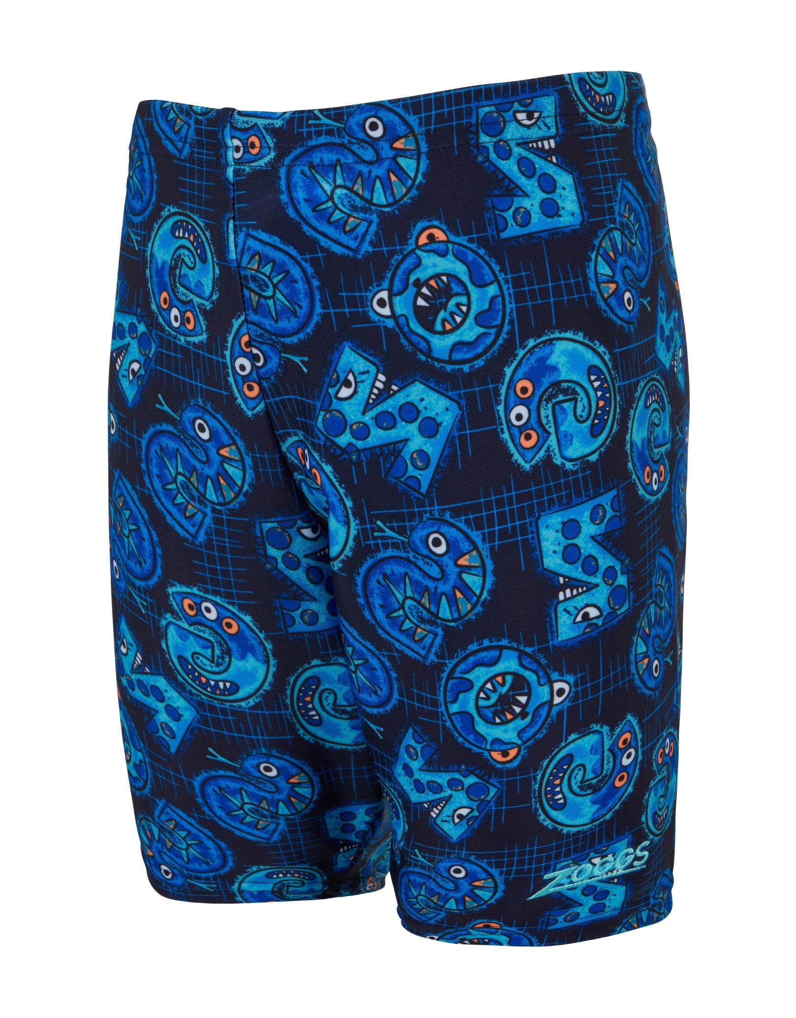Tots Boys Fontopia Mid Swim Jammer - Blue | Kids' Swimwear for Pool & Beach | Comfortable Boys' Swim Shorts for Swimming Lessons & Water Play