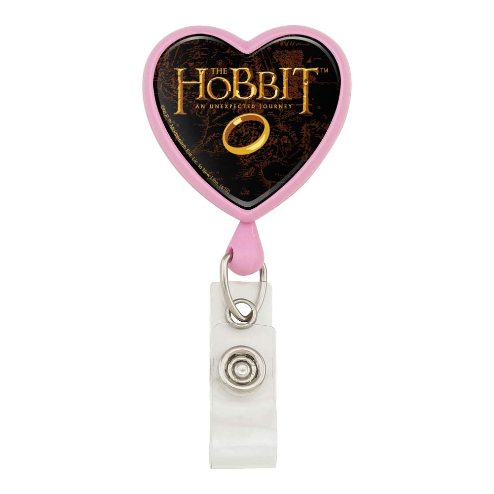 The Hobbit An Unexpected Journey Logo Heart Lanyard - Retractable Badge Reel with ID Card Holder for Work, Conventions & Fan Events