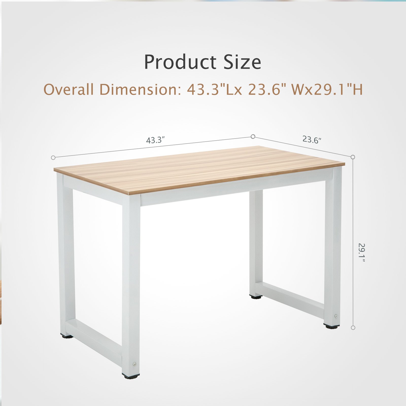 Ergonomic Wooden Computer Desk for Home Office - Adjustable Laptop Workstation with Storage Shelf | Perfect for Remote Work, Gaming & Study Spaces