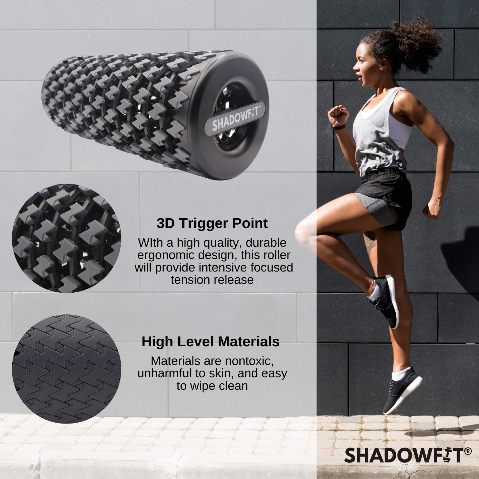High Density Foam Roller for Muscle Recovery & Deep Tissue Massage - Relieve Sore Muscles, Tension & Pain in Thighs, Arms & Back - Perfect for Post-Workout, Yoga & Physical Therapy (Gray)