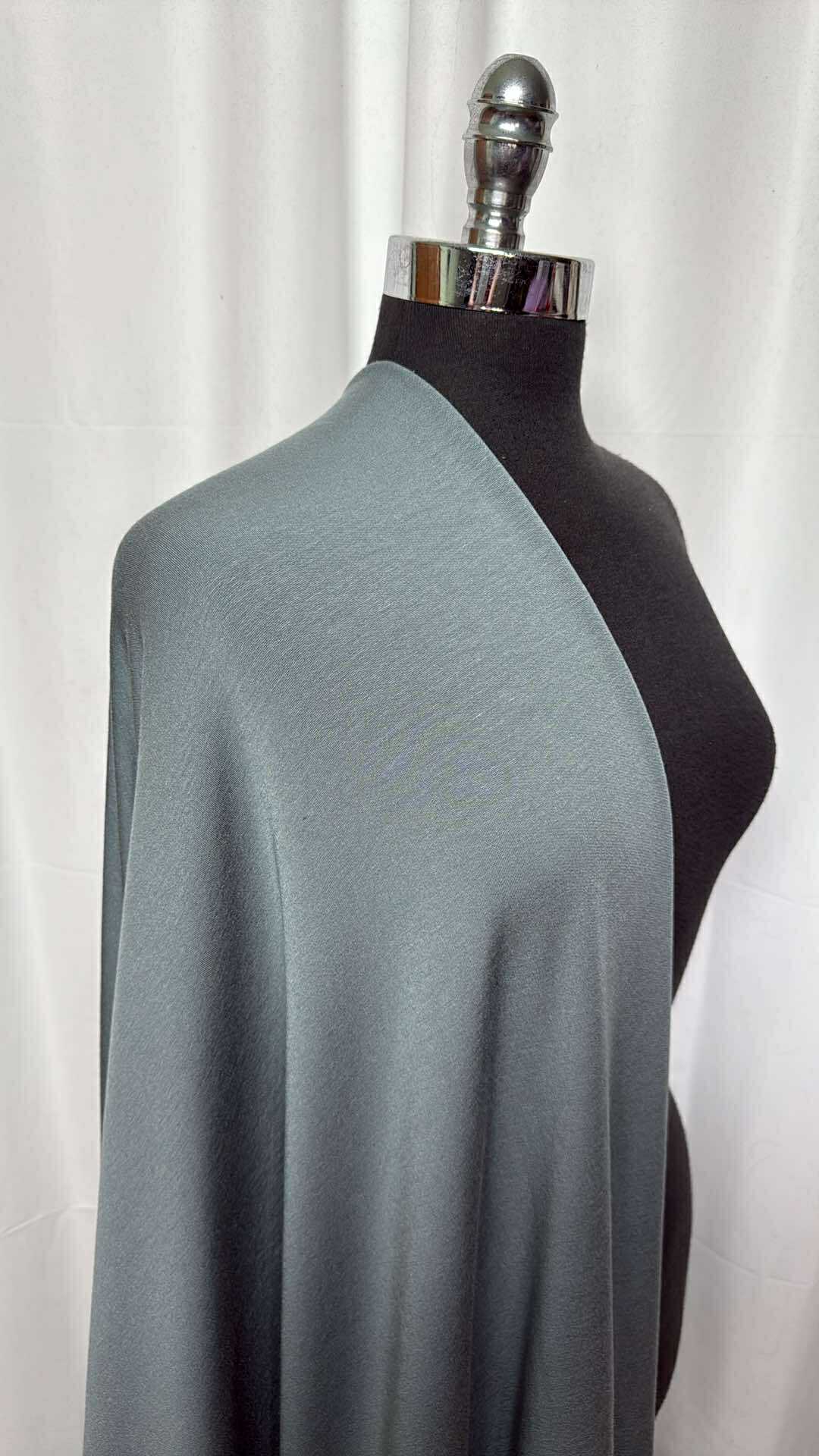 Premium Slate Modal Spandex Brushed French Terry Fabric - 2 Yard Cut - Soft Stretchy Material for DIY Apparel, Lounge Wear & Baby Clothes