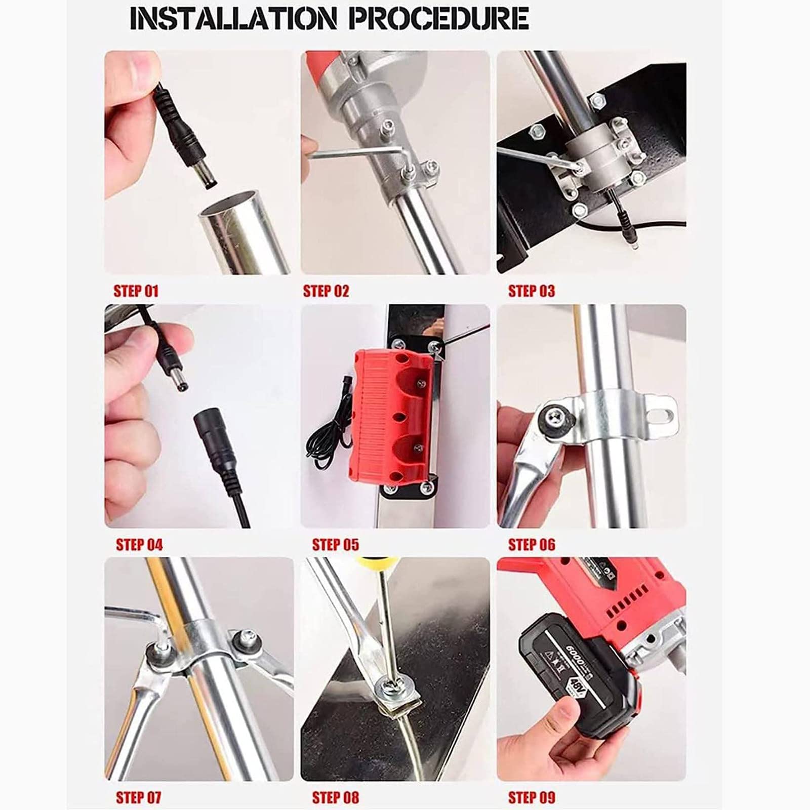 48V Battery Powered Concrete Vibratory Finishing Tool - 3000-6000 RPM Brushless Motor, 6000mAh for Smooth Leveling & Screeding | Perfect for Driveways, Floors & Patios