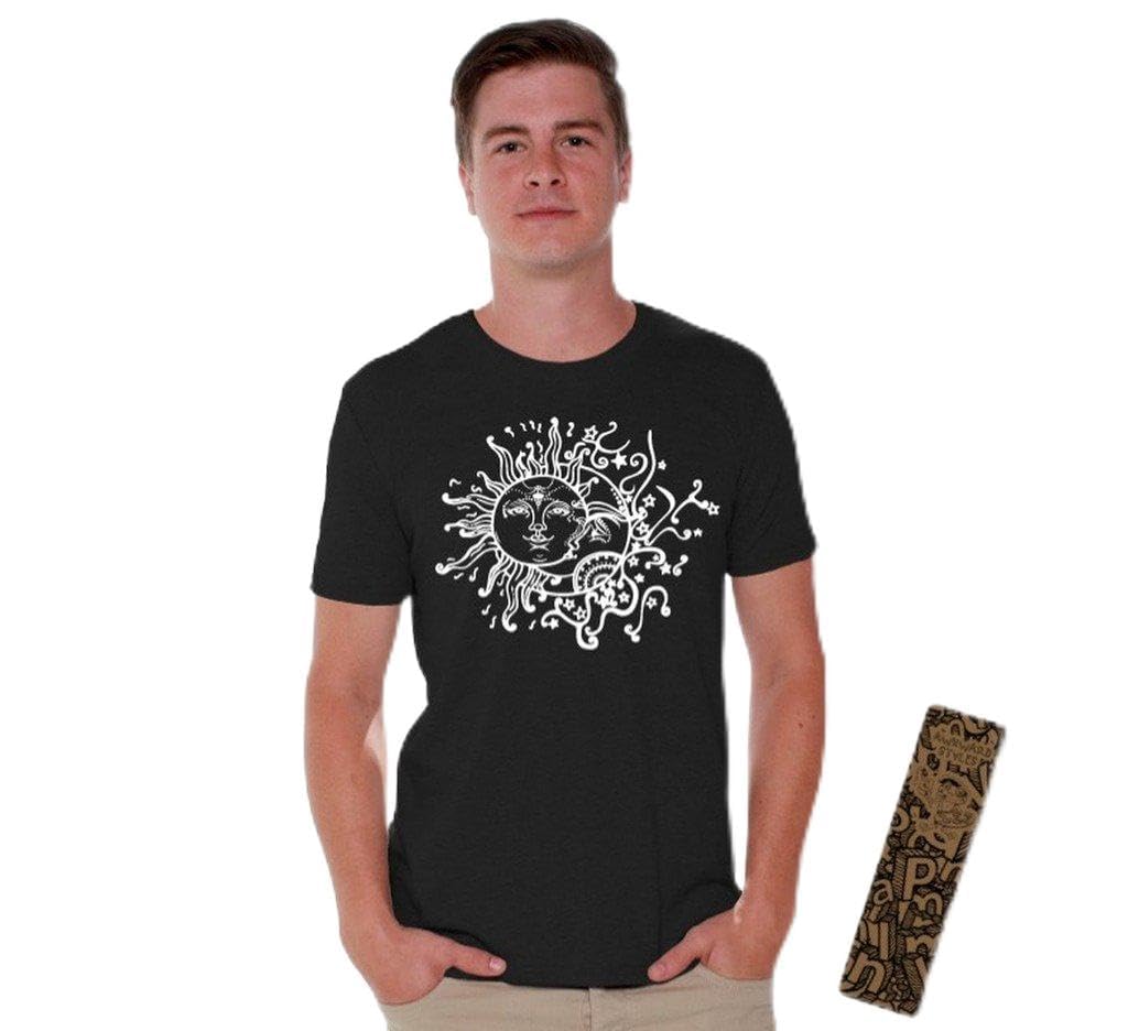 Awkwardstyles Sun Moon Graphic T-Shirt - White Astronomy & Astrology Tee with Free Bookmark - Perfect for Stargazing, Cosplay, and Gift Giving