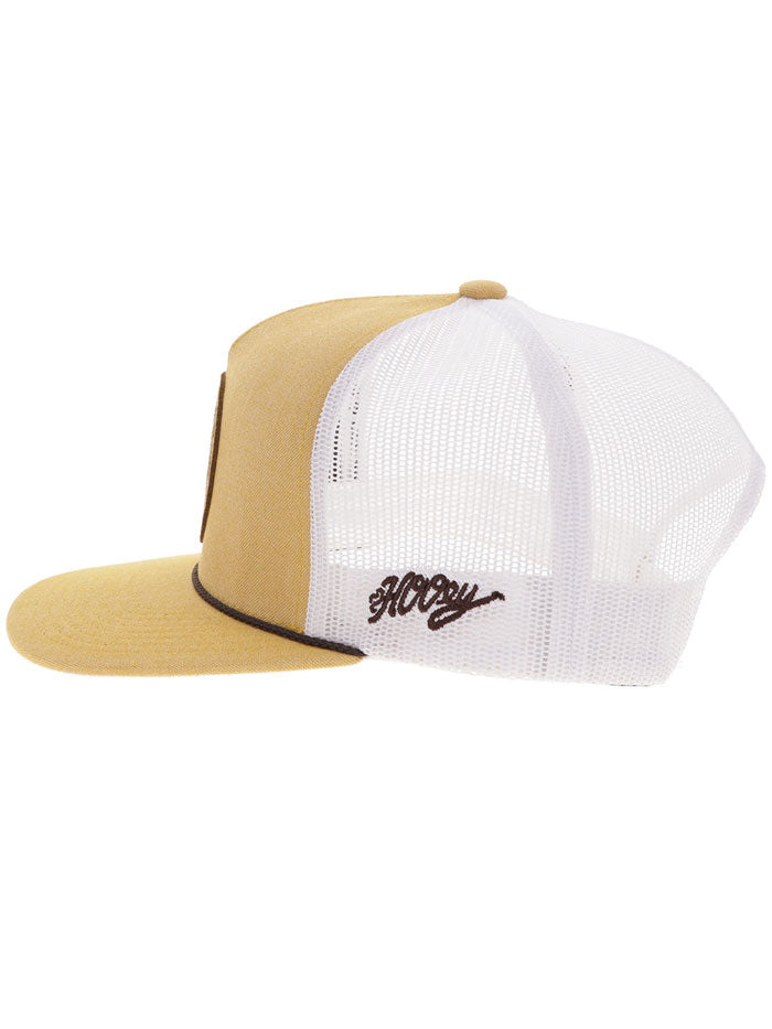 Hooey 2514T TNWH SPUR Leather Circle Patch Hat - Tan & White Cowboy Hat for Men - Perfect for Rodeo, Western Rides & Country Music Festivals