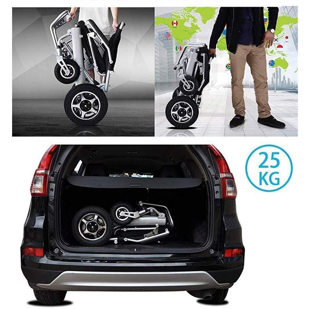 Lightweight Foldable Electric Wheelchair for Adults - Portable Mobility Scooter for Elderly & Disabled - Indoor & Outdoor Use for Shopping, Travel & Daily Activities