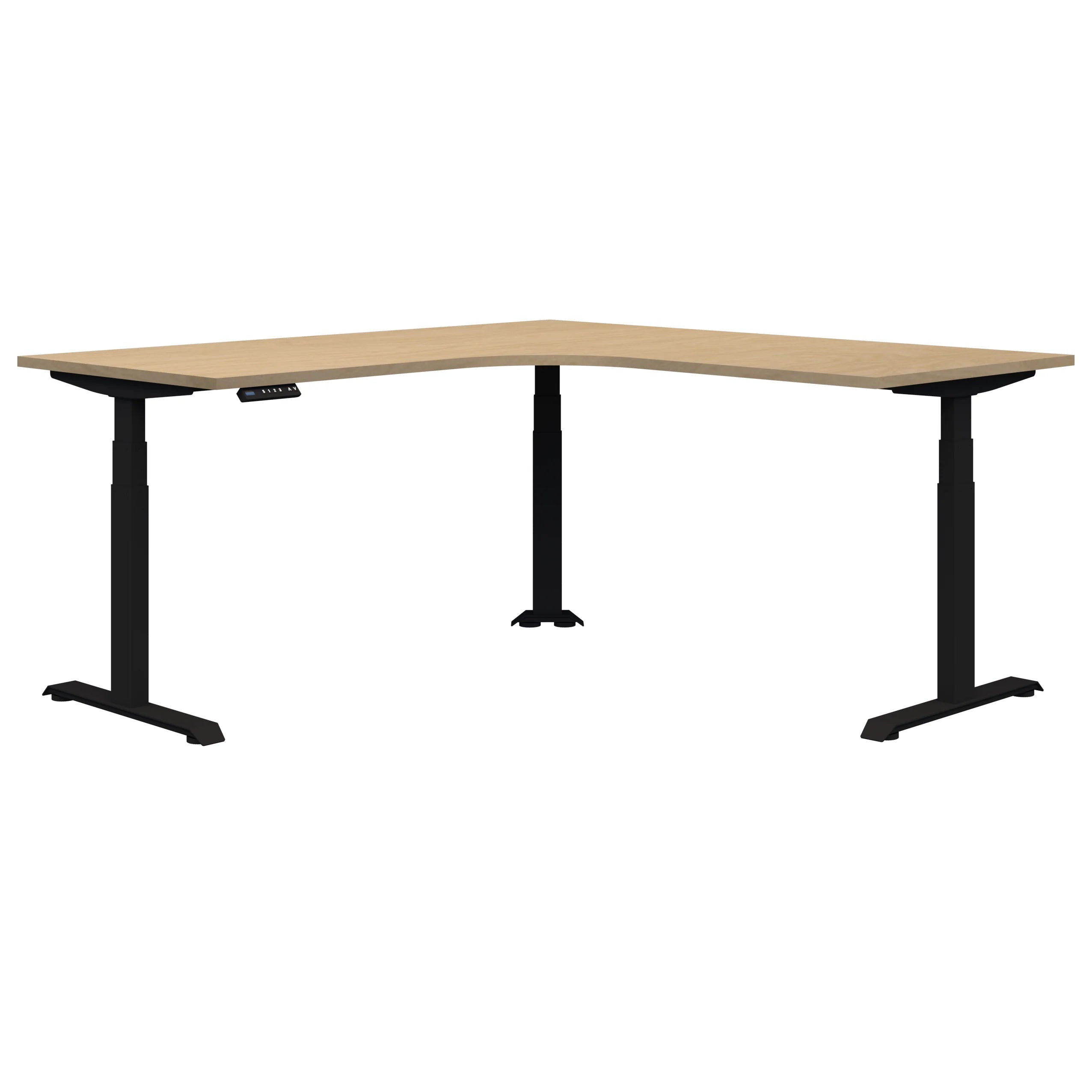 Summit II Electric Height Adjustable Corner Standing Desk - Ergonomic Home Office Workstation for Remote Work & Gaming Setup