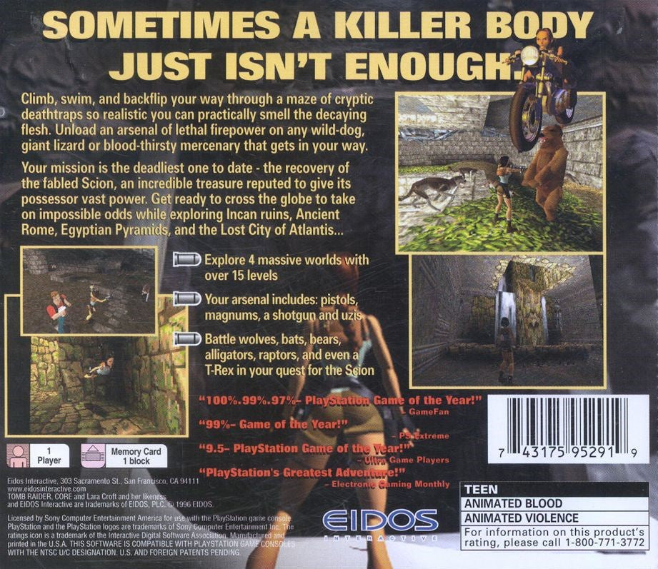 Buy Used Tomb Raider PlayStation Video Games - Classic Action Adventure for PS1, PS2, PS3 | Perfect for Collectors & Retro Gaming Enthusiasts