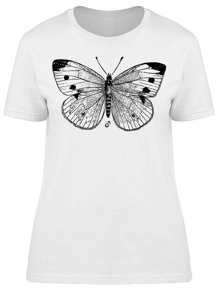 Smartprints Small White Butterfly Graphic T-Shirt for Women - Casual & Trendy Tee for Everyday Wear, Outings & Layering