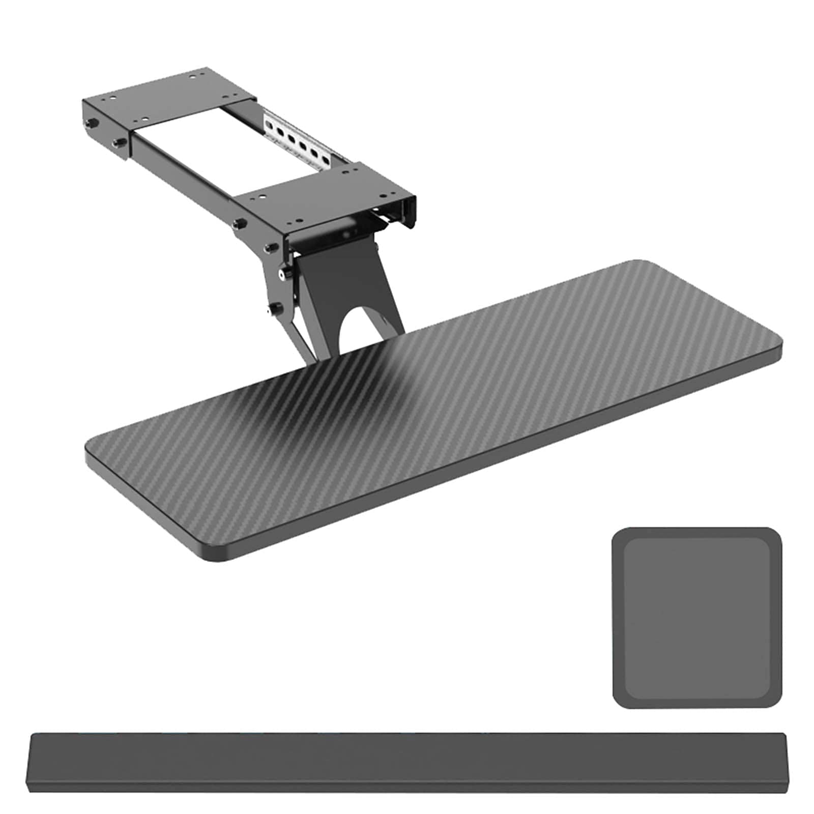 Ergonomic Under Desk Keyboard Tray with Mouse Platform - Adjustable Computer Mount Drawer for Home & Office Workspace - Perfect for Standing Desks and Small Spaces