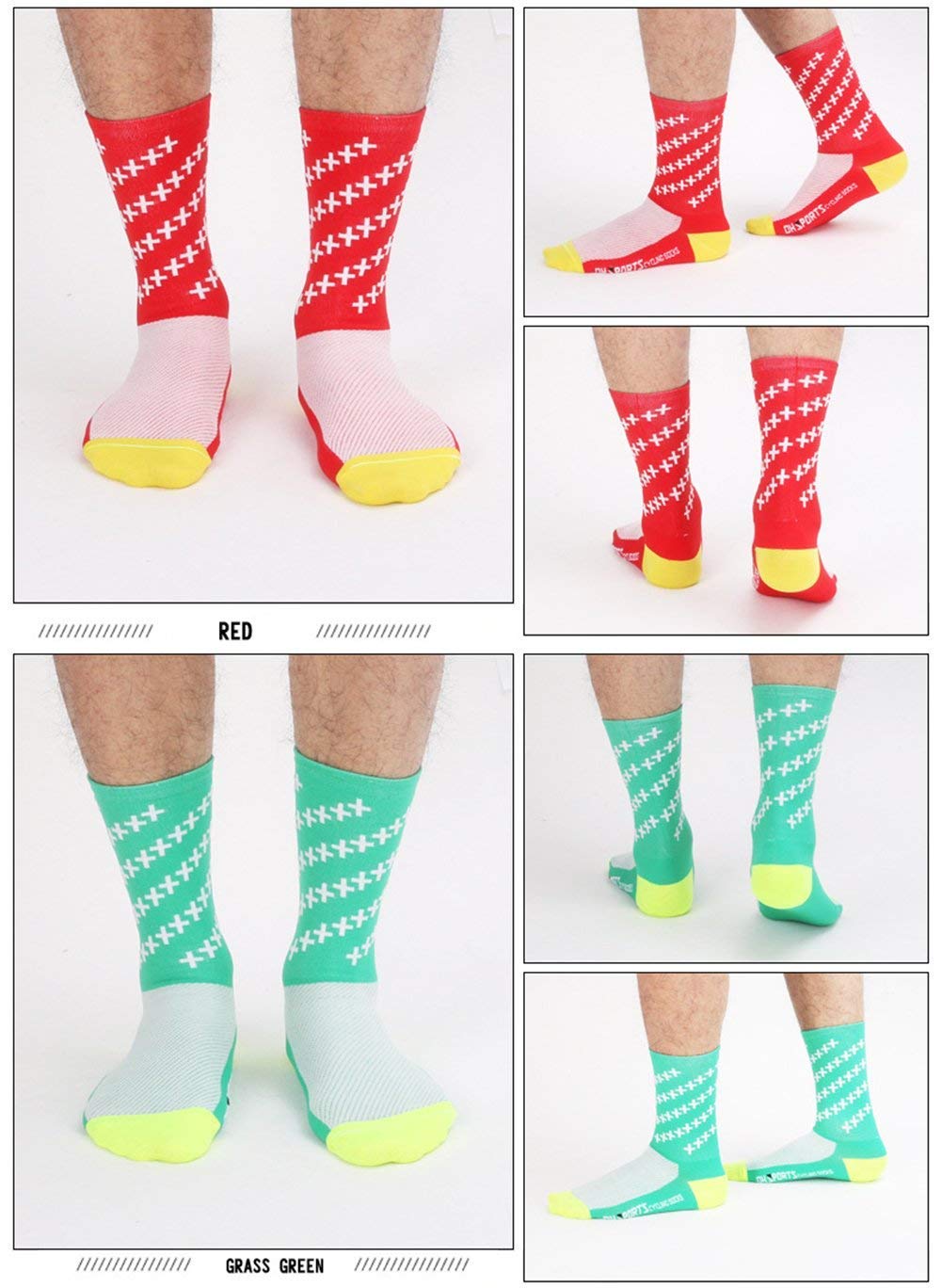VWU 6-Pack Breathable Cycling Socks & 6-Pack Cushioned Soccer Socks for Men & Women - Perfect for Biking, Running & Sports Activities