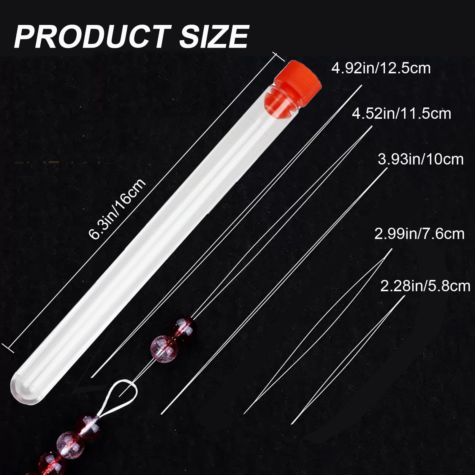 AxiyanX Collapsible Bead Threader - 5 Sizes Stainless Steel Big Eye Beading Needles with Needle Bottle for Jewelry Making, DIY Crafts & Beading Projects - Perfect for Bracelets, Necklaces & Handmade Jewelry Accessories