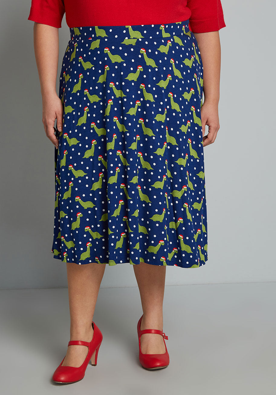 Excellence Attained Knit Midi Skirt - Women's Stretchy Comfortable Casual Wrap Skirt for Work, Travel & Everyday Wear