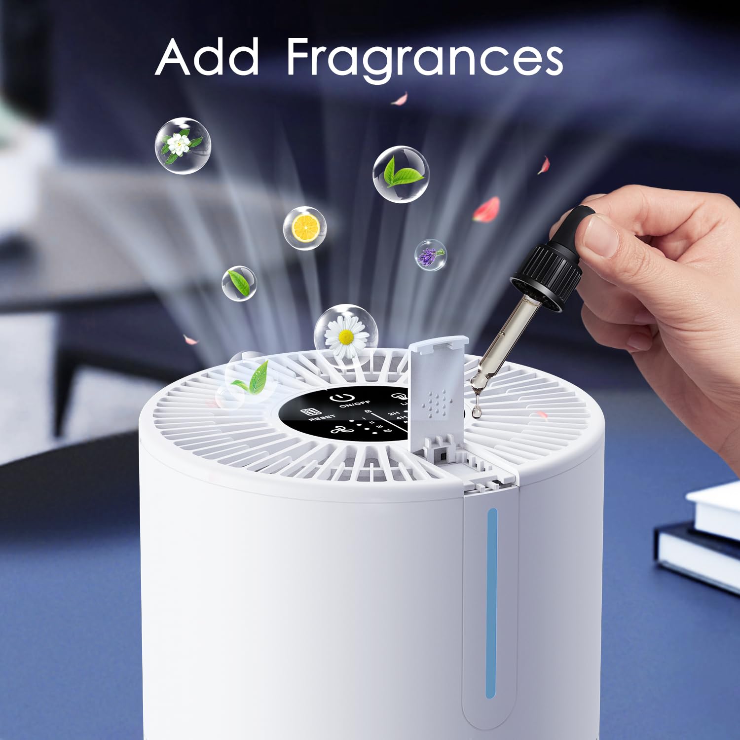 MOOKA M01 H13 True HEPA Air Purifier for Bedroom & Home up to 430 Sq.Ft - Portable USB Air Cleaner with Fragrance Sponge for Smoke, Pollen, Pet Dander, Dust & Odors - Compact Desktop Purifier for Car, RV & Office Use