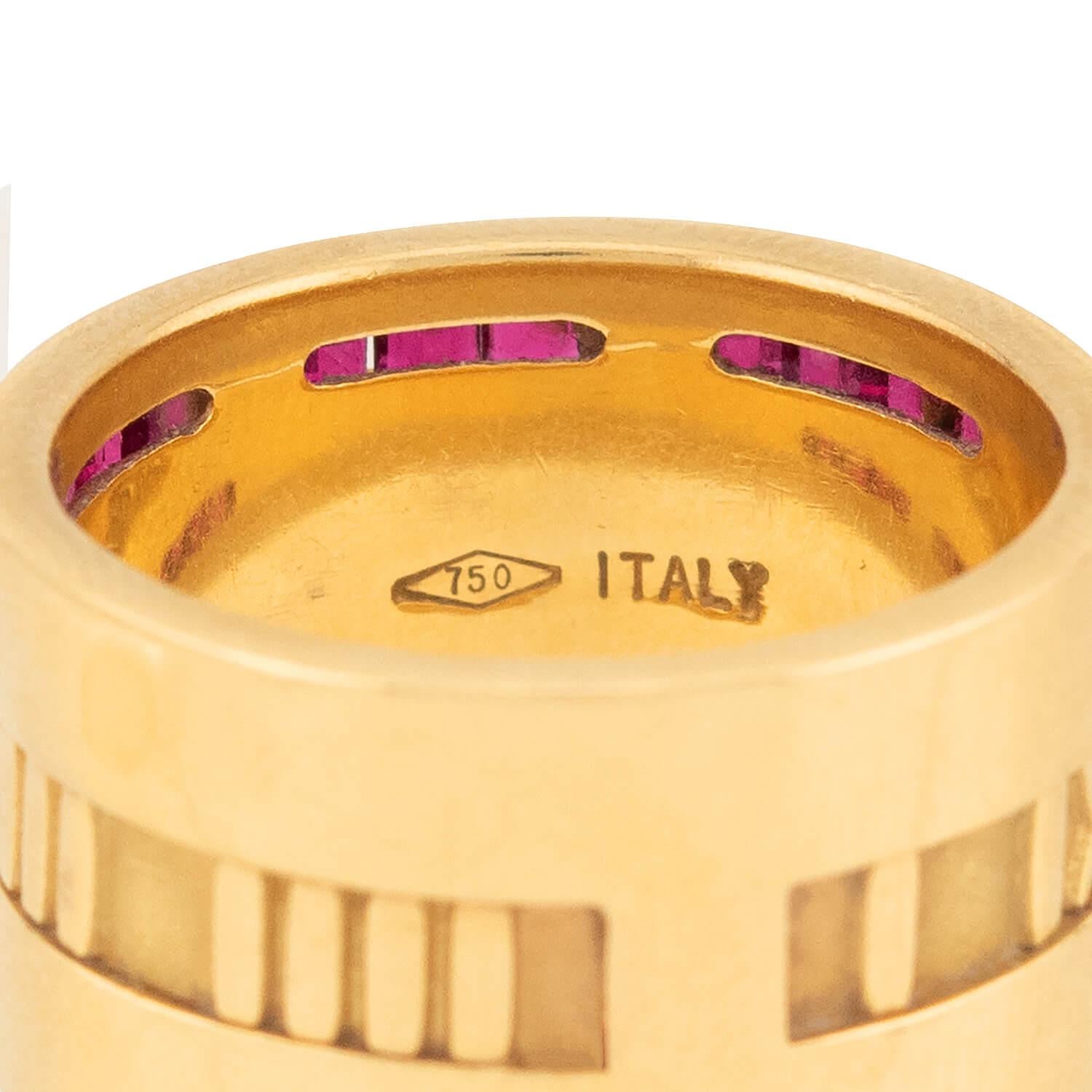 Vintage Tiffany & Co. 18K Gold Ruby Atlas Ring - Elegant Estate Jewelry for Women, Perfect for Weddings, Anniversaries & Special Occasions