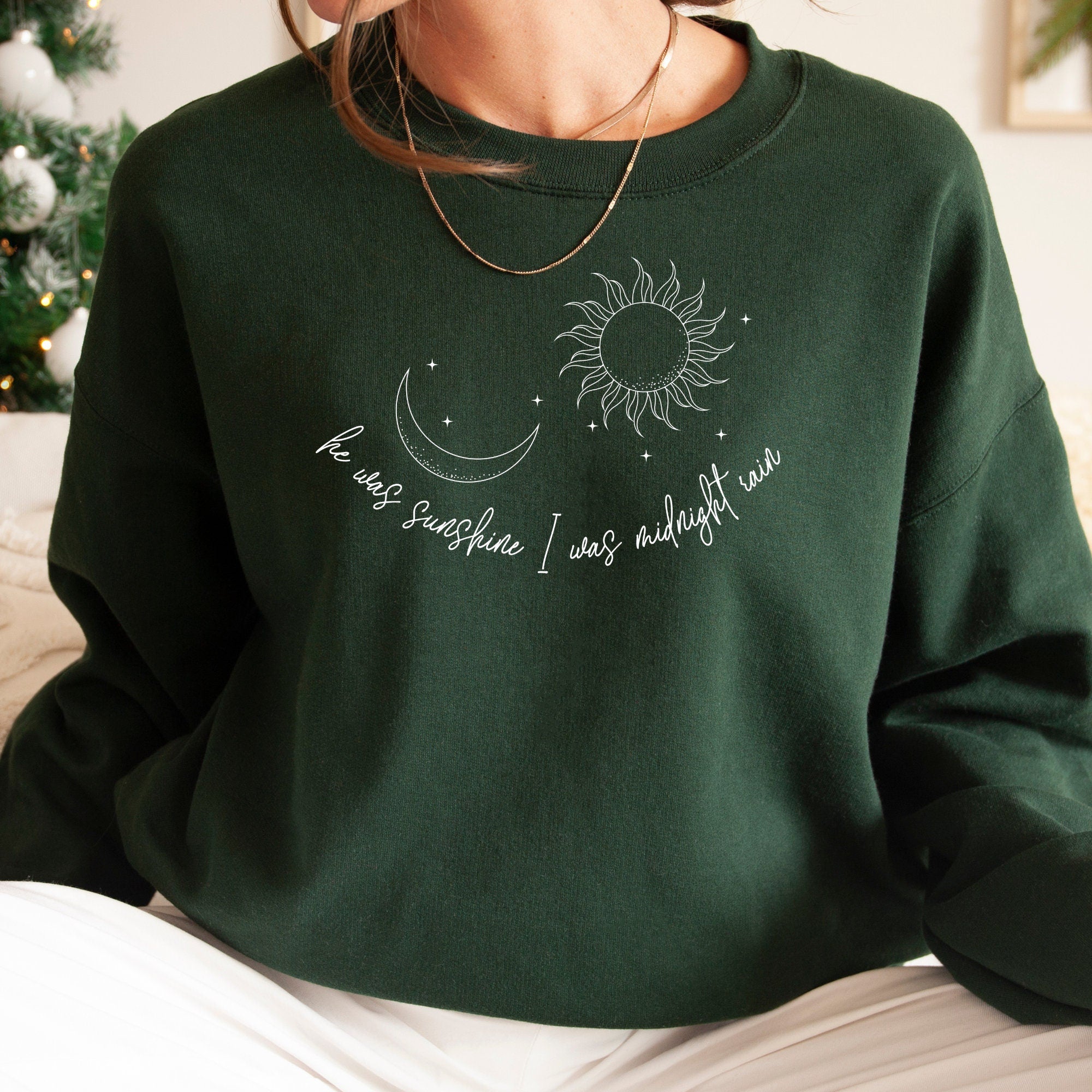Midnight Rain Crewneck Sweatshirt | Taylor Swift Merch | He Was Sunshine I Was Midnight Rain Lyrics | Swiftie Gift | TS Midnight Merch | Perfect for Concerts, Gifts & Fan Collections