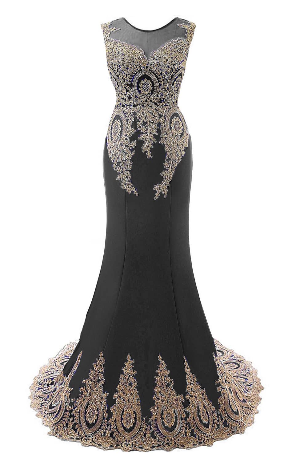 Elegant Gold Lace Mermaid Evening Dress for Women - Sexy Formal Corset Prom Gown for Special Occasions | Perfect for Weddings, Galas, and Red Carpet Events