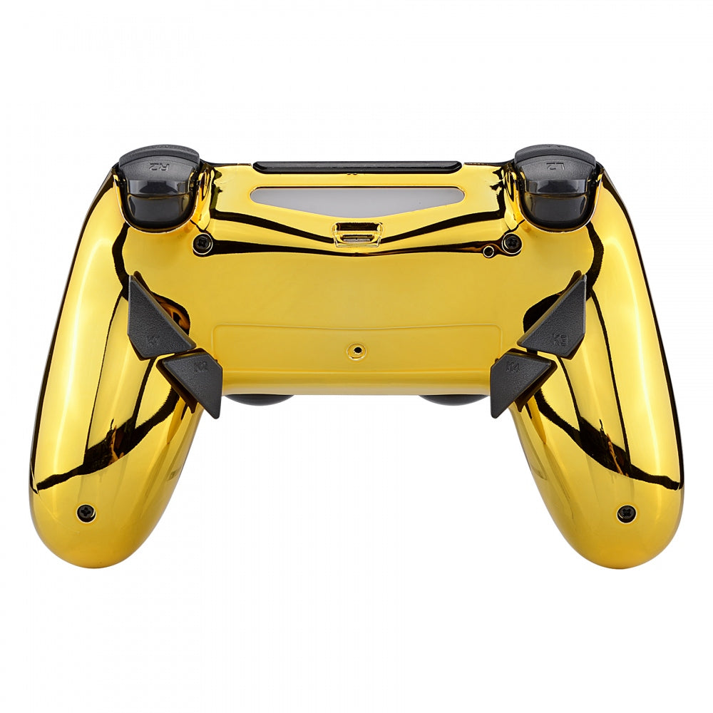 eXtremeRate Dawn Remappable Back Button Kit with Redesigned Shell & 4 Programmable Buttons for PS4 Controller (JDM-040/050/055) - Chrome Gold | Enhanced Gaming Performance for FPS, Racing & Action Games