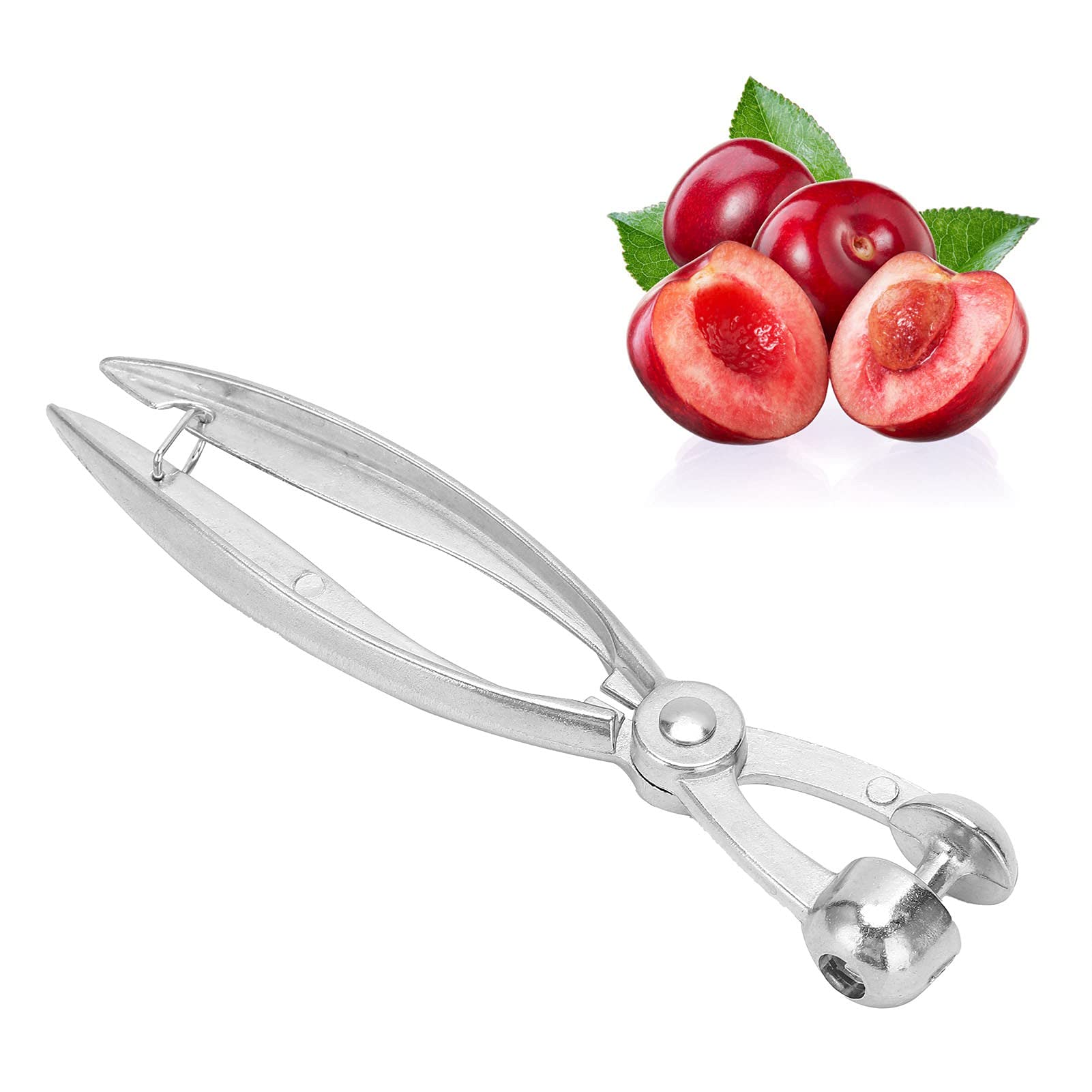 Premium Cherry Pitter Tool - Heavy Duty Aluminum Alloy Core Remover for Cherries, Jujubes & Red Dates | Efficient Seed Remover Kitchen Gadget | Perfect for Baking, Jam Making & Fruit Prep