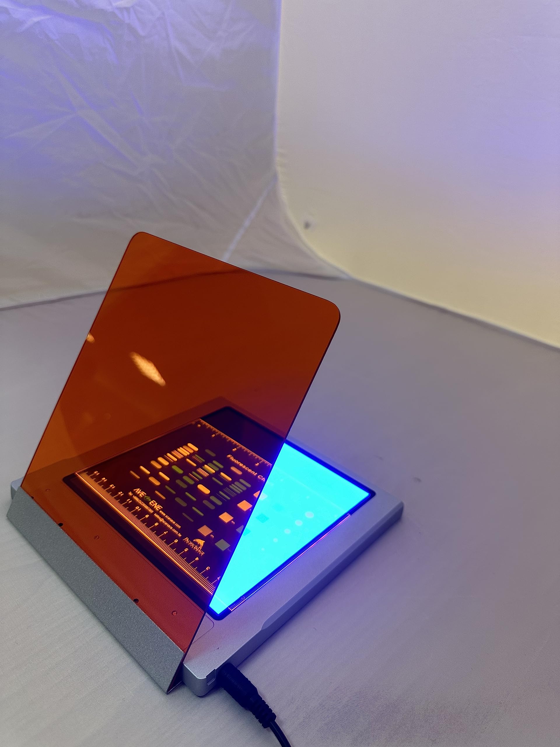 Pacific Image Electronics Blue Transillumination Plate 470nm - Scientific Research Tool for DNA/RNA Gel Visualization | Compatible with EtBr, GelRed & SYBR Gold Dyes | Detachable Amber Cover | Works with Glite 600 BW System | Perfect for Laboratory, Biotechnology & Forensic Applications