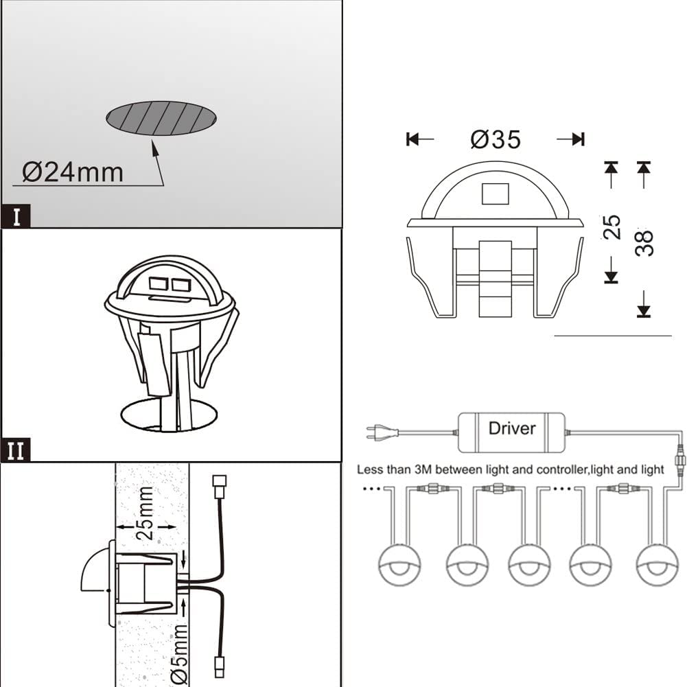 FVTLED Low Voltage LED Deck Lights Kit Φ1.38