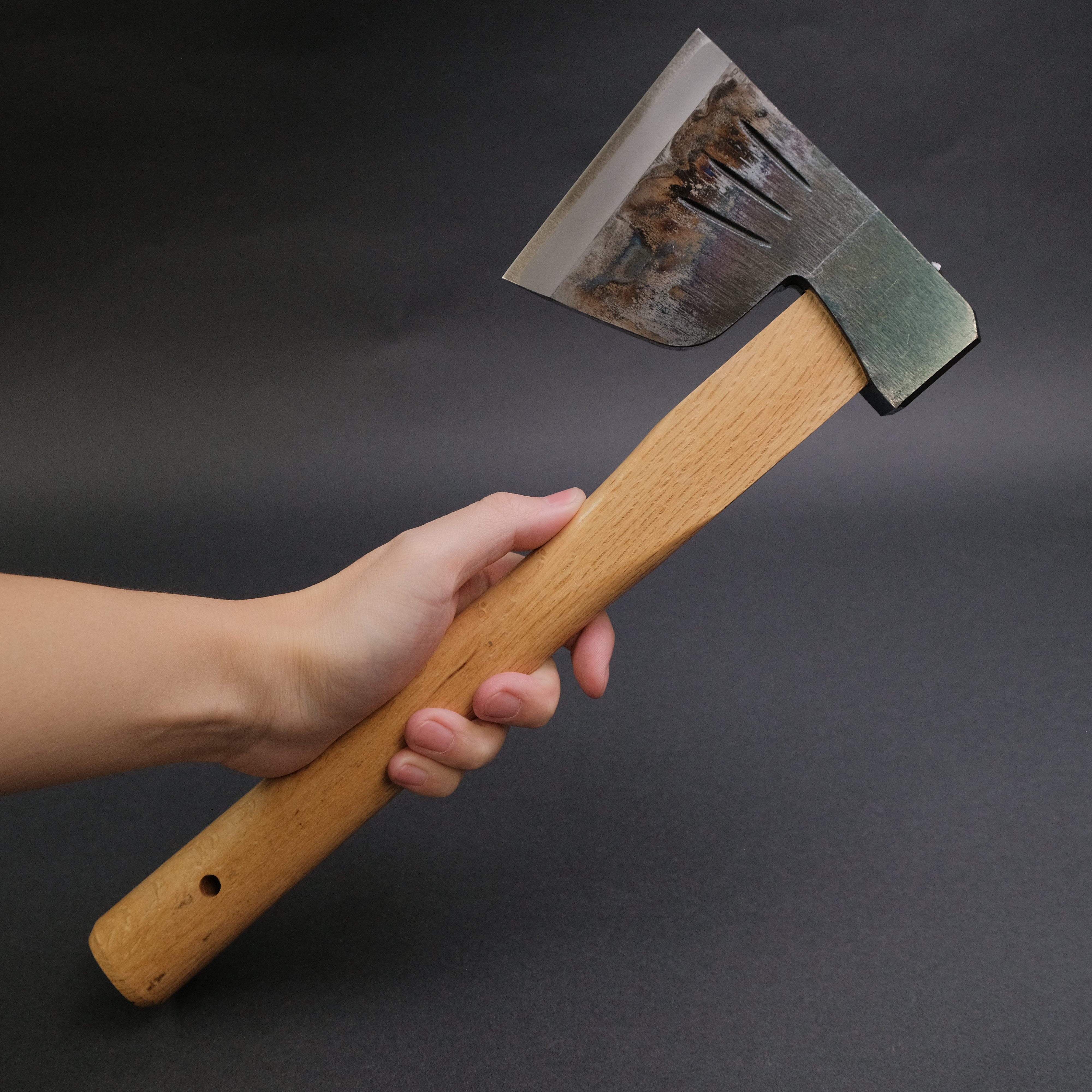 Mizuno Zenko Bakin Axe 570g Oak Handle - Premium Japanese Wood Chopping Axe for Camping, Firewood Splitting & Outdoor Survival