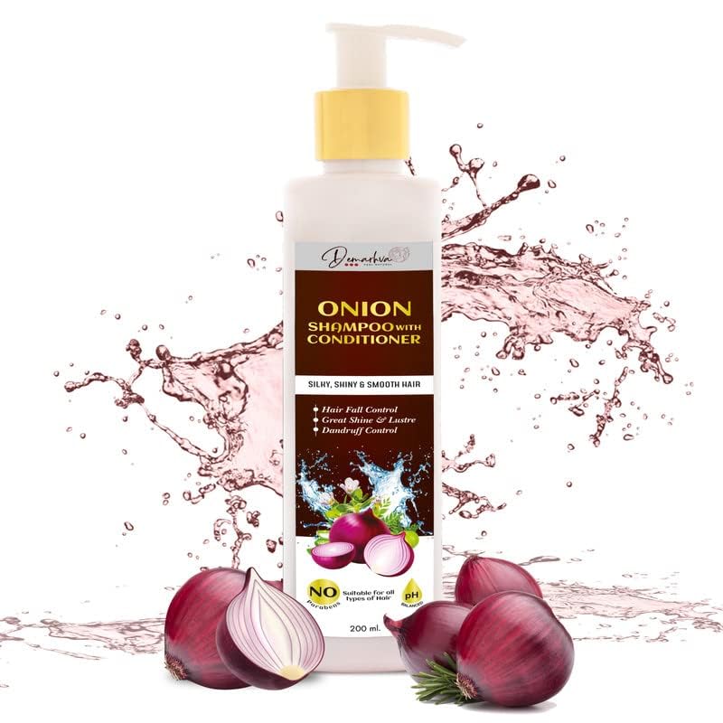 Onion 2-in-1 Shampoo & Conditioner for Hair Growth & Hair Fall Control | Anti-Dandruff Treatment with Shine & Luster - 200ml | Daily Hair Care for Men & Women