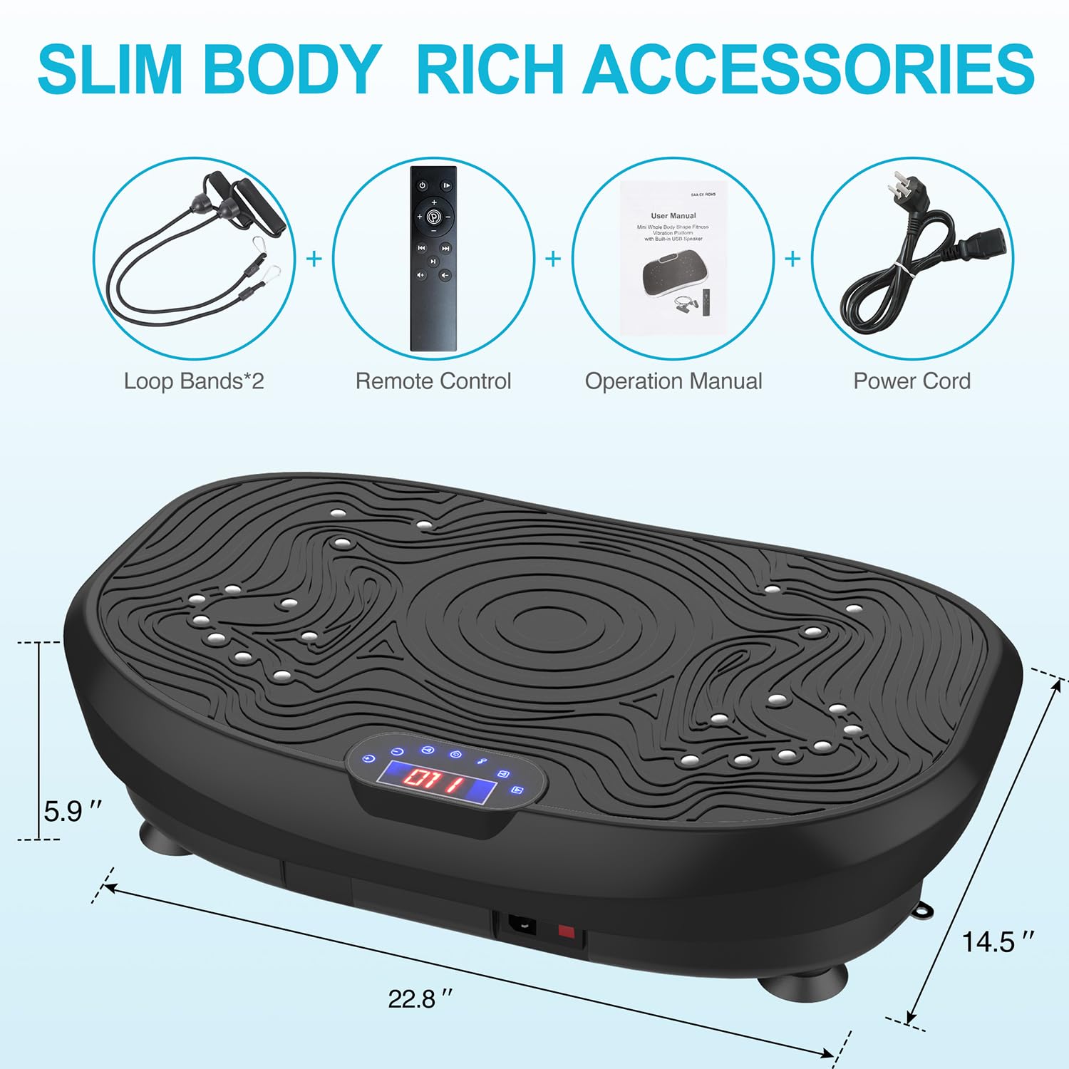 AXV Vibration Plate Exercise Machine - Whole Body Workout Platform for Weight Loss, Toning & Fitness | Power Vibration Technology for Home Gym & Wellness | Perfect for Small Spaces, Post-Workout Recovery & Senior Exercise