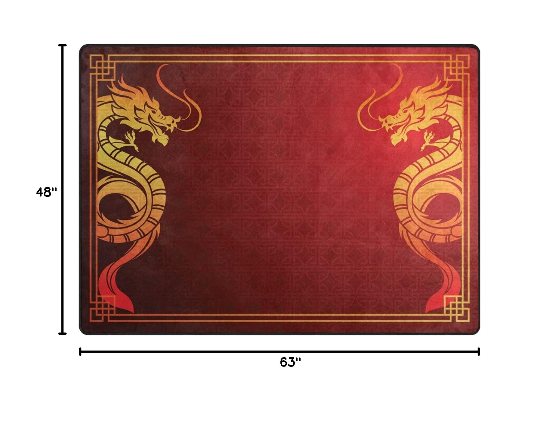 ALAZA Traditional Chinese Gold Dragon Red Area Rug 5'3