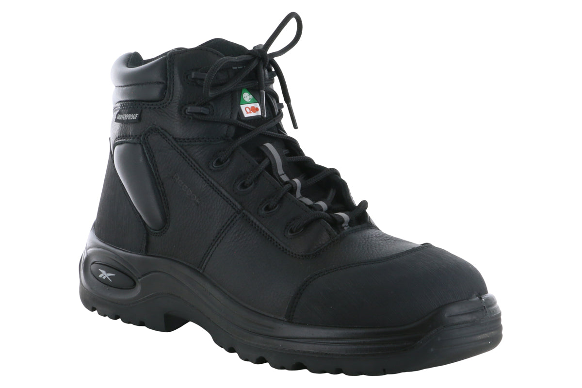 Reebok Composite Toe Waterproof Work Boots for Men - Black Safety Shoes for Construction, Hiking & Outdoor Work