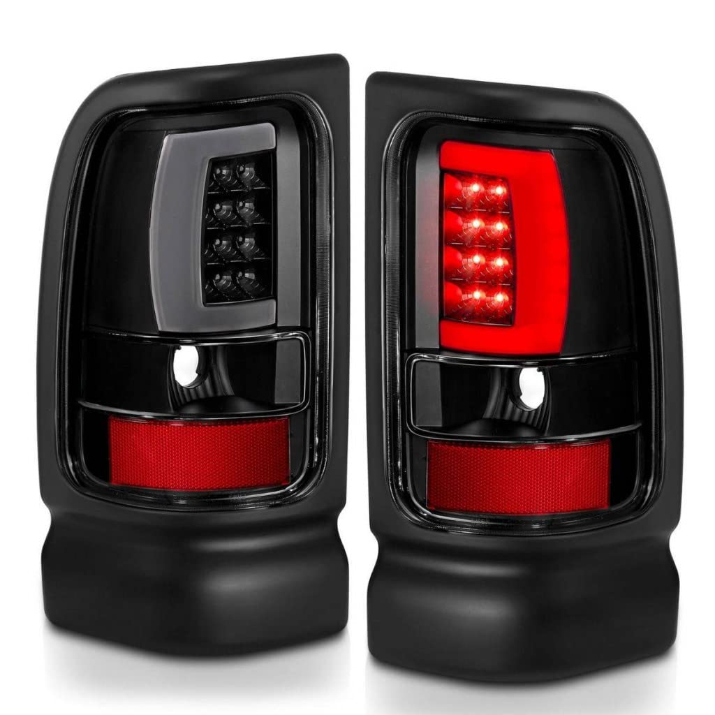 ANZO LED Tail Lights for Dodge Ram 3500 (1994-2002) - Black Plank Style with Clear Lens | Part #311339 | Upgrade for Enhanced Visibility & Style