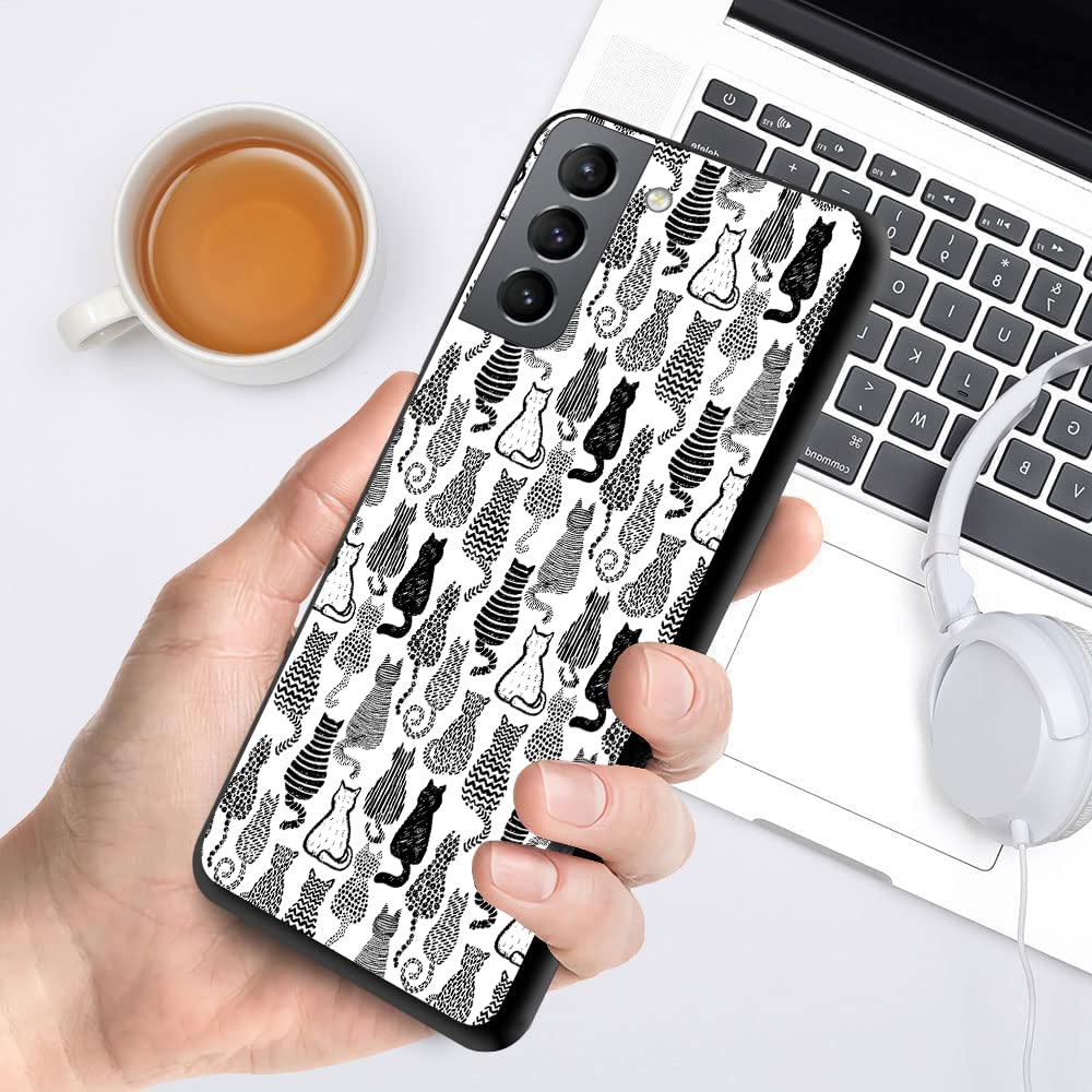 Funny Cute Cat Phone Case for Samsung Galaxy S21 - Shockproof Protective TPU Cover - Perfect Gift for Cat Lovers & Galaxy S21 Users - Ideal for Everyday Use, Work, and Travel