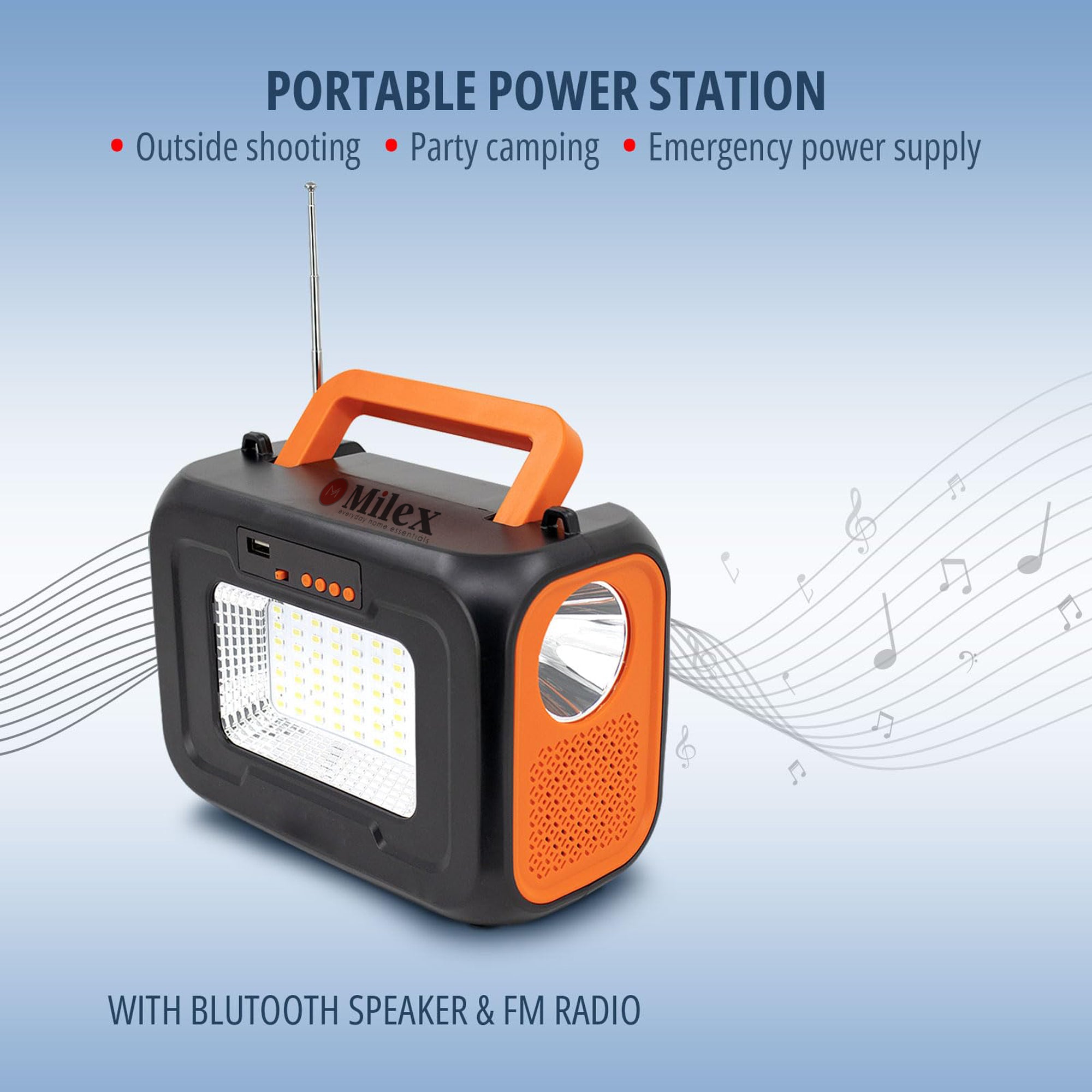 MILEX Insta Solar Generator - Portable Power Station for Camping, Emergencies & Off-Grid Living - 1000W Solar Powered Generator with AC Outlets & USB Ports