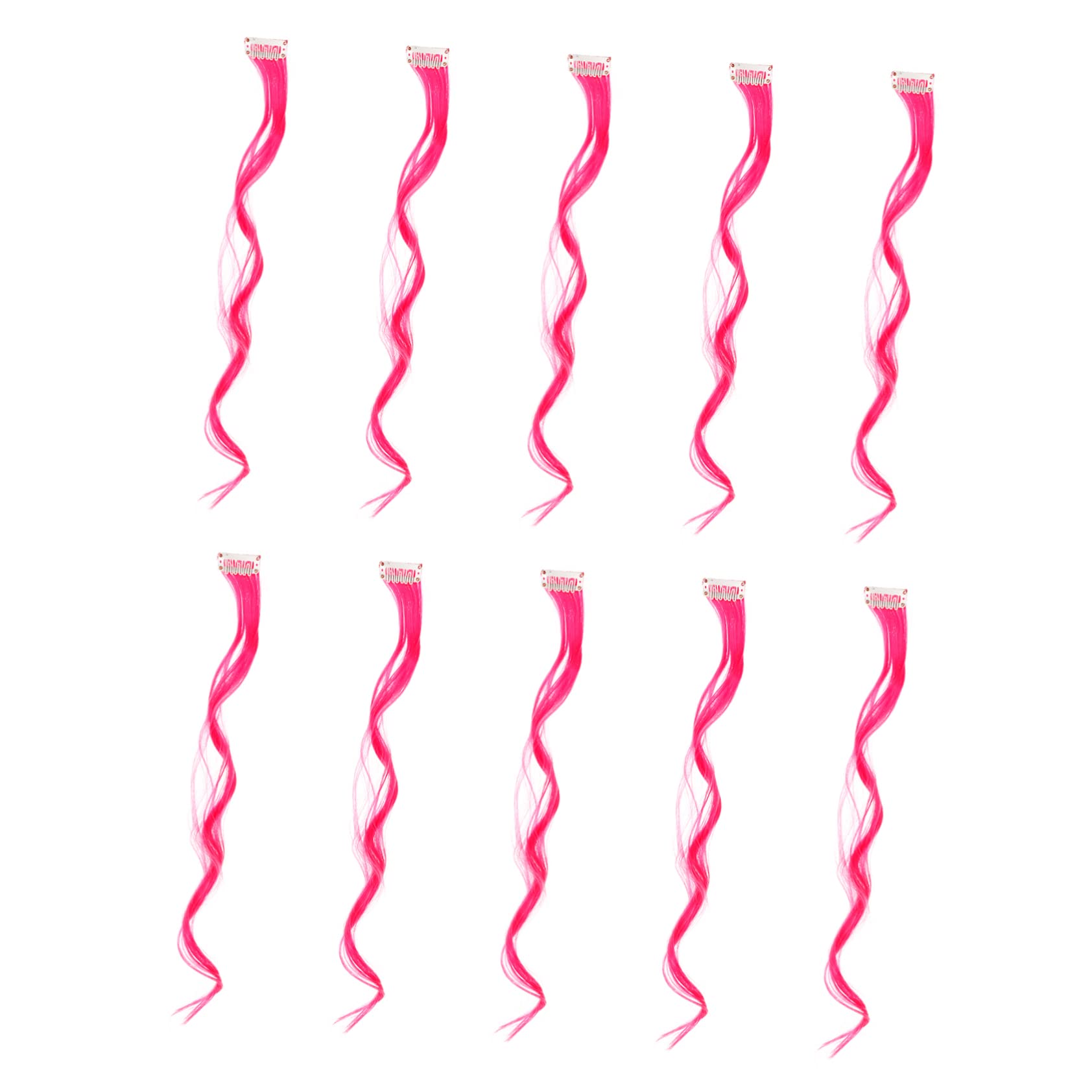 FOMIYES 10pcs Clip-in Long Curly Wavy Hair Extensions - Heat Resistant Synthetic Hair Pieces for Volume & Length - Natural Look No Shedding Hair Extensions for Parties, Weddings & Special Occasions