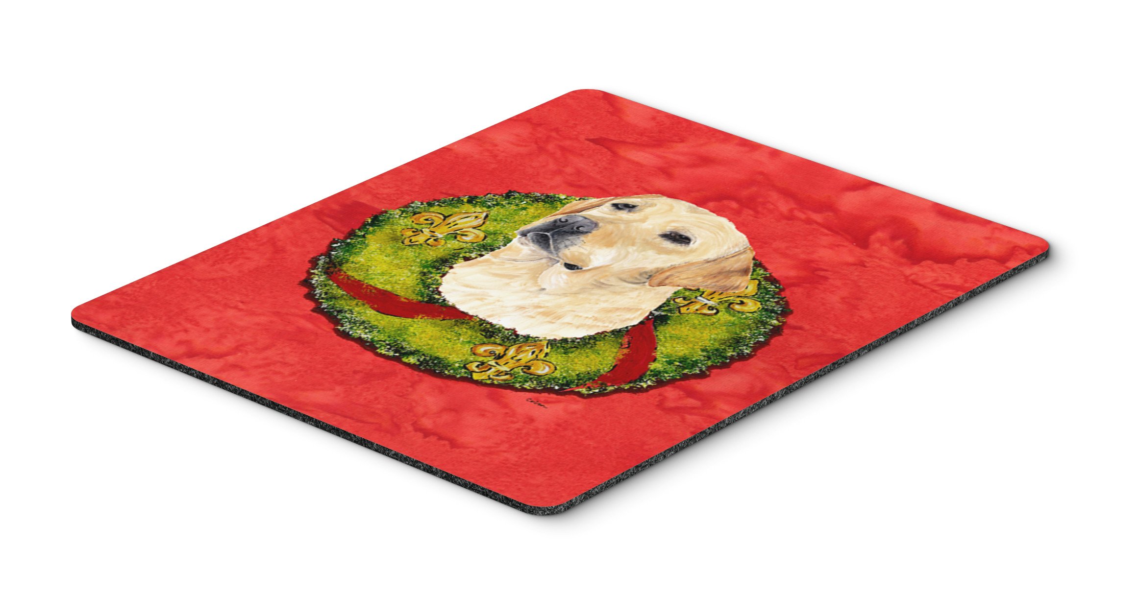 Labrador Christmas Wreath Mouse Pad - Large Washable Non-Slip Desk Mat for Home Office, Gaming & Computer Work | Holiday Decor & Gift Idea for Dog Lovers