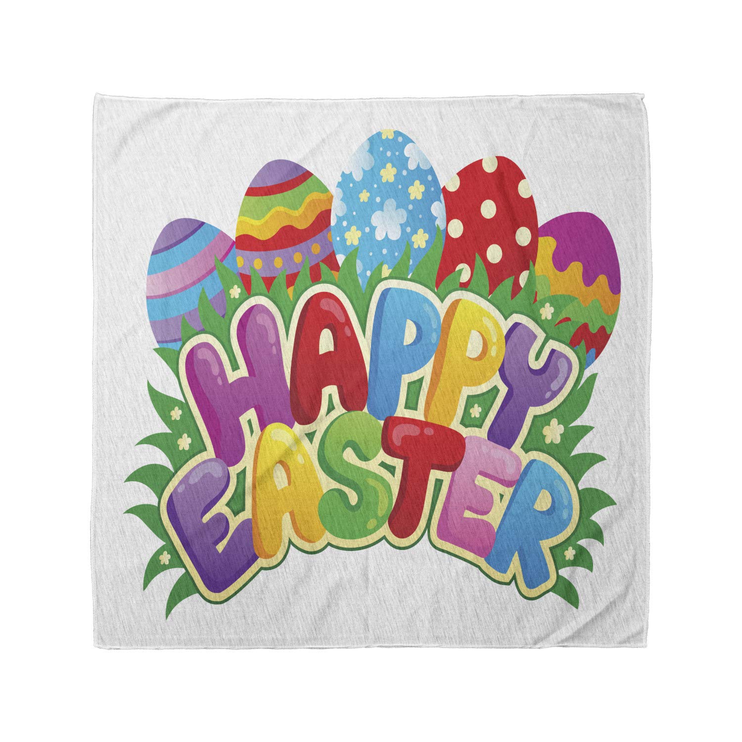 Ambesonne Easter Bandana - Cartoon Egg Design for Men & Women - Perfect for Easter Celebrations